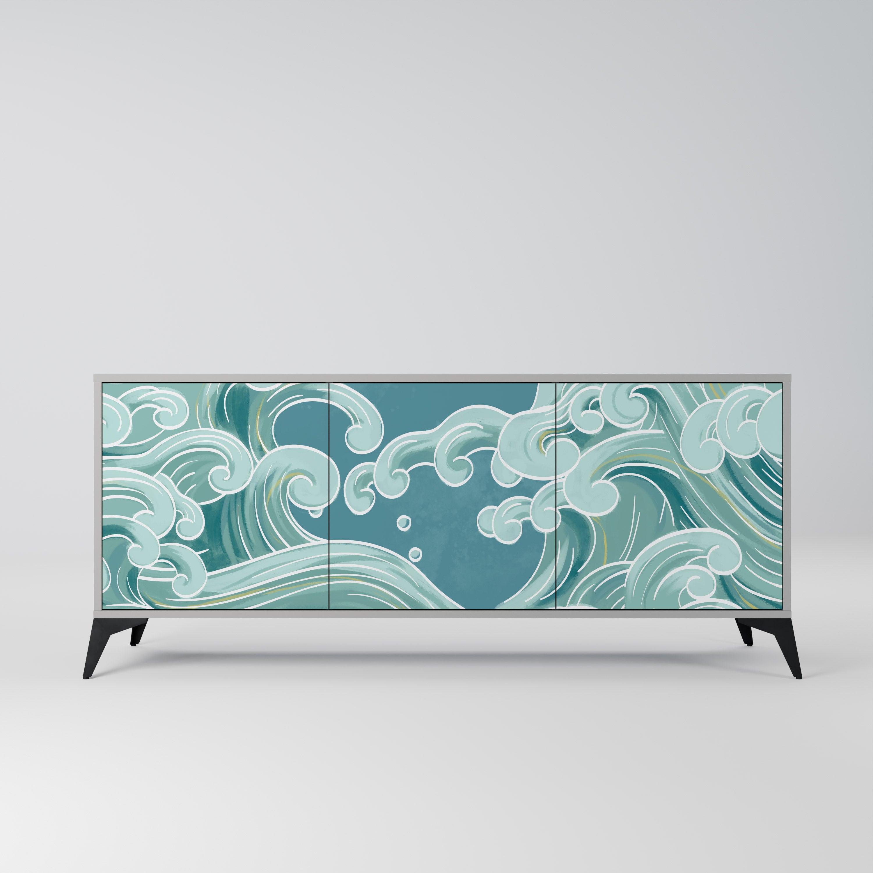 ASIAN SWAY Komoda 3-drzwiowa korpus Szary