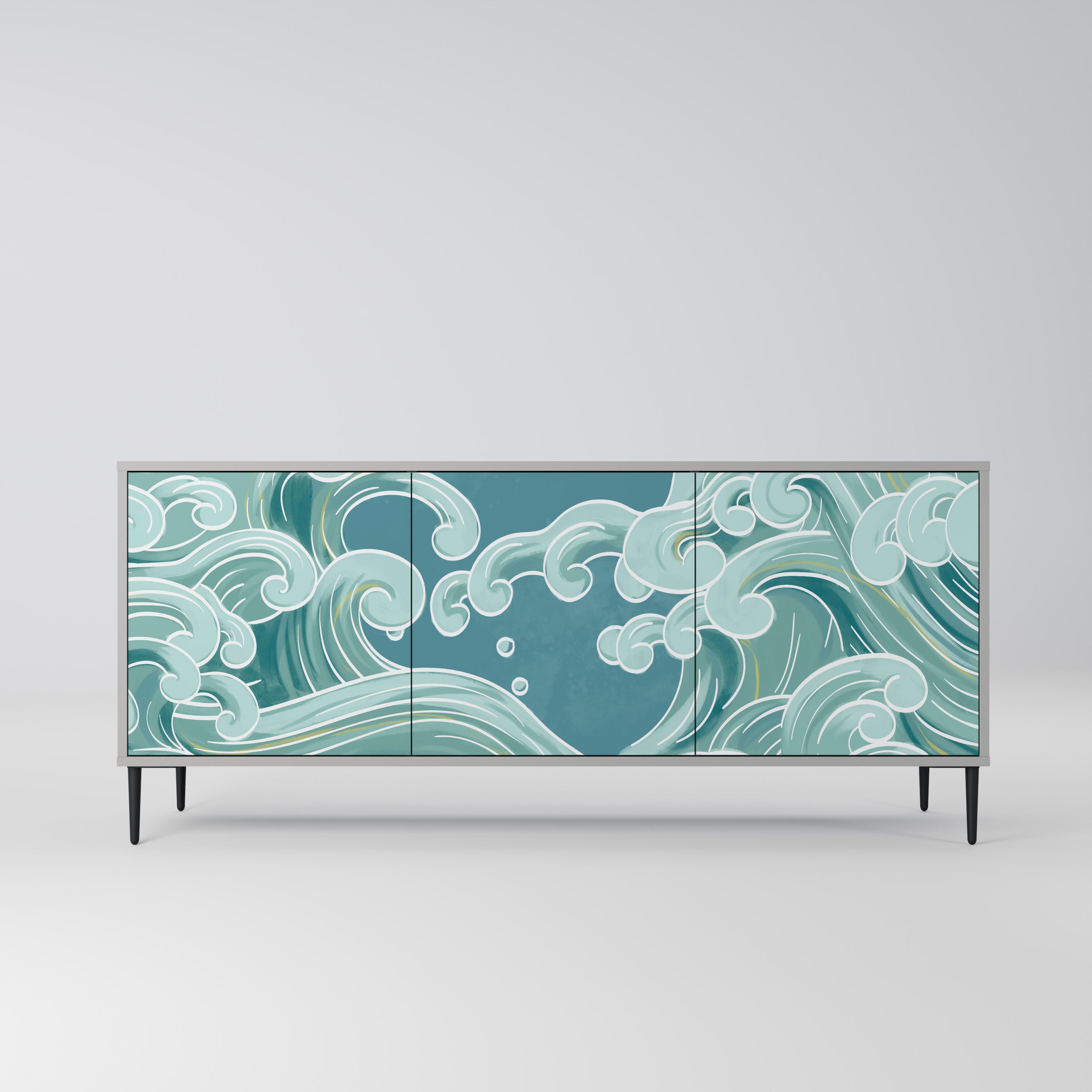 ASIAN SWAY Komoda 3-drzwiowa korpus Szary