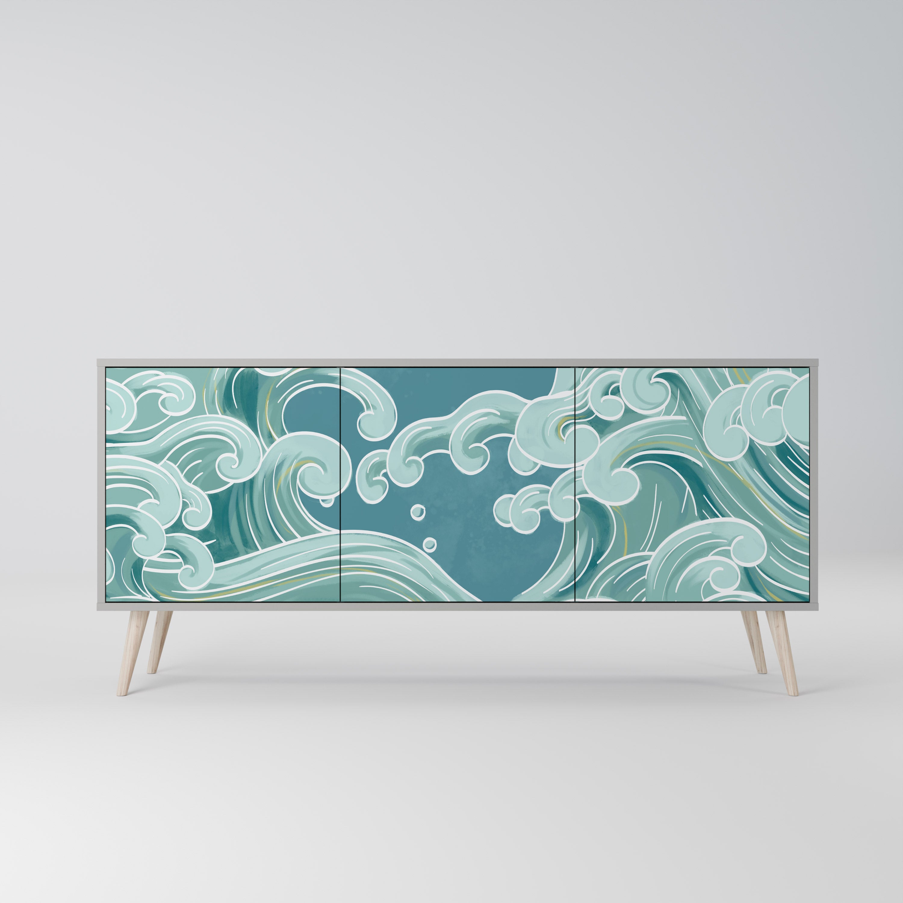 ASIAN SWAY Komoda 3-drzwiowa korpus Szary