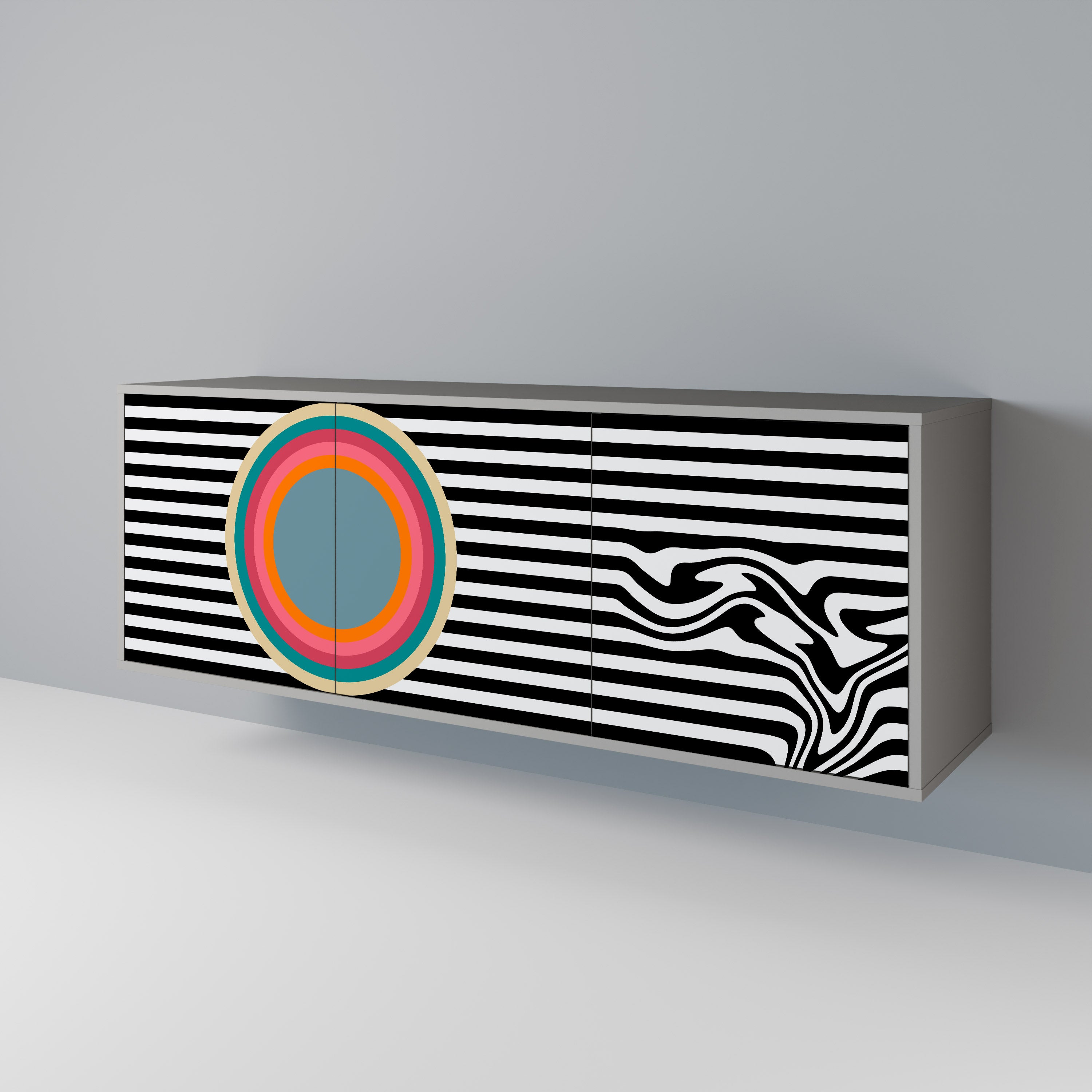 SPECTRA SHOWCASE Komoda 3-drzwiowa korpus Szary