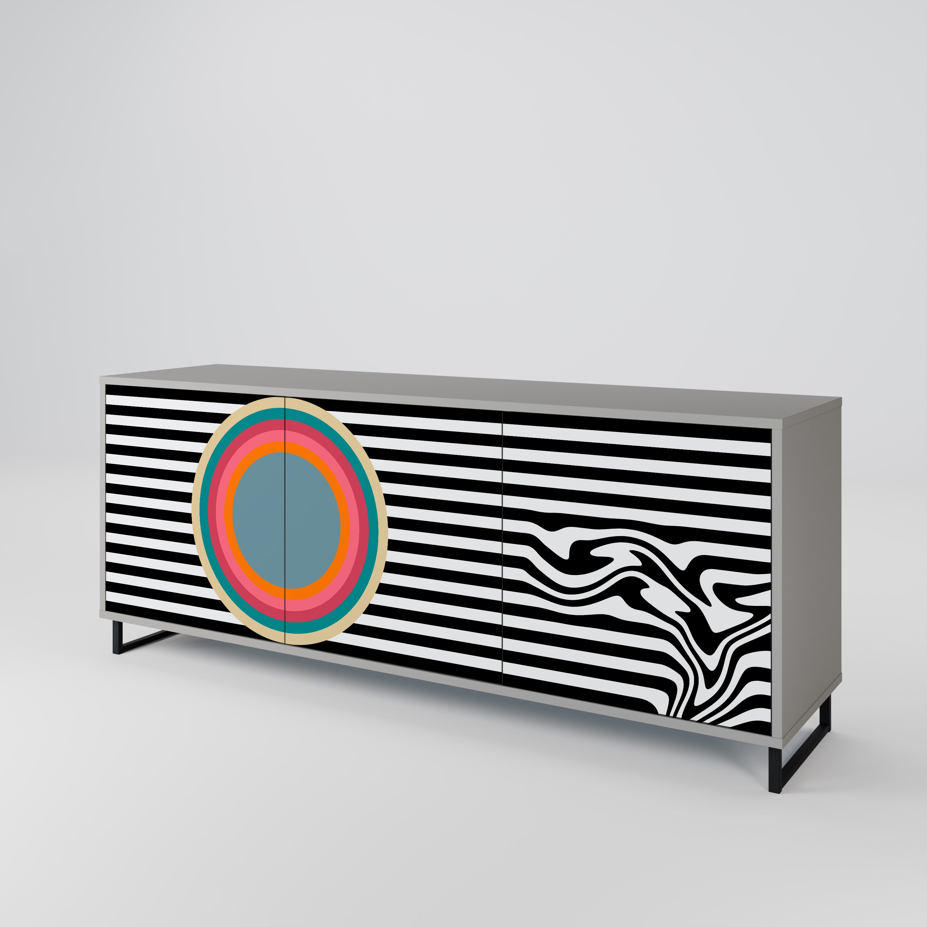 SPECTRA SHOWCASE Komoda 3-drzwiowa korpus Szary