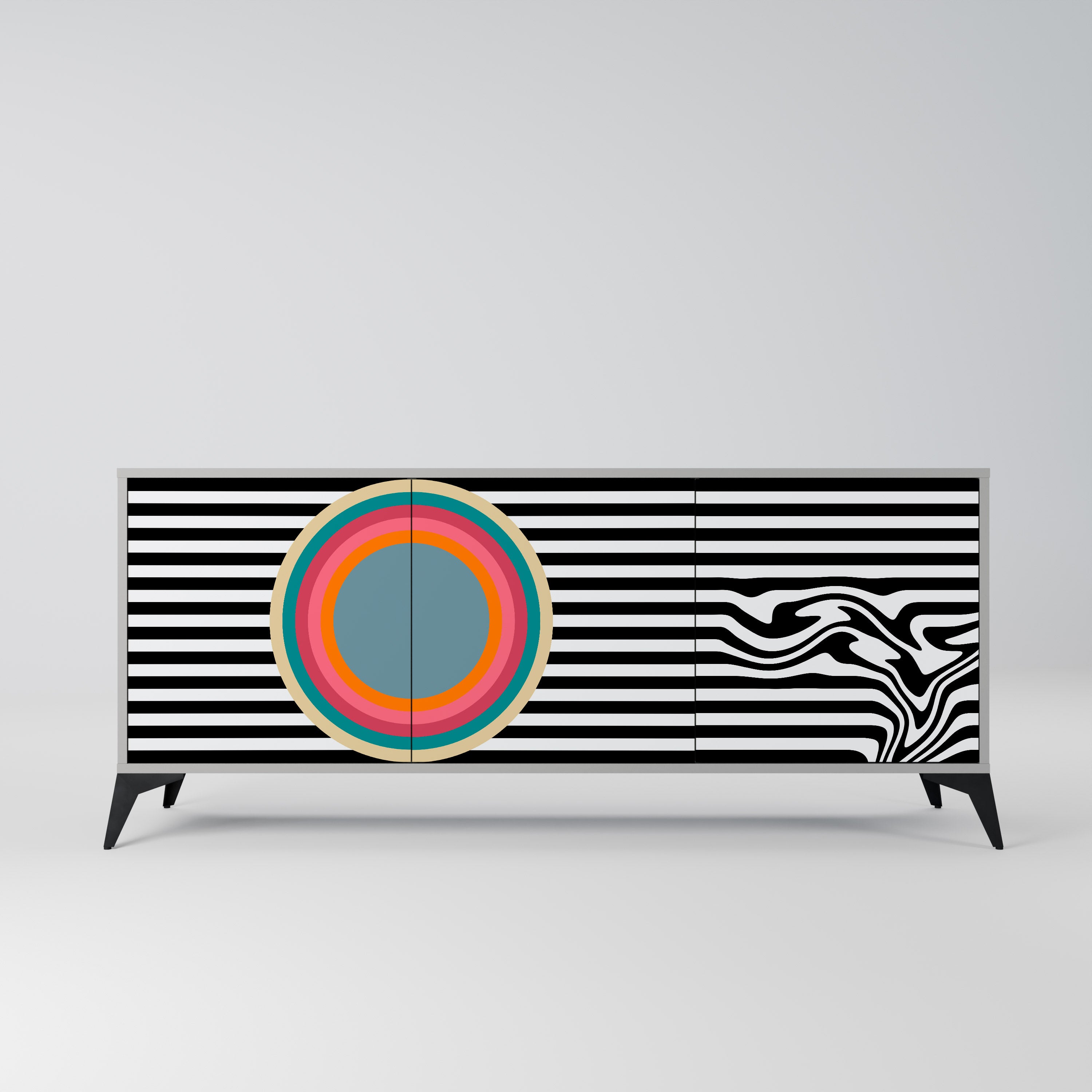 SPECTRA SHOWCASE Komoda 3-drzwiowa korpus Szary