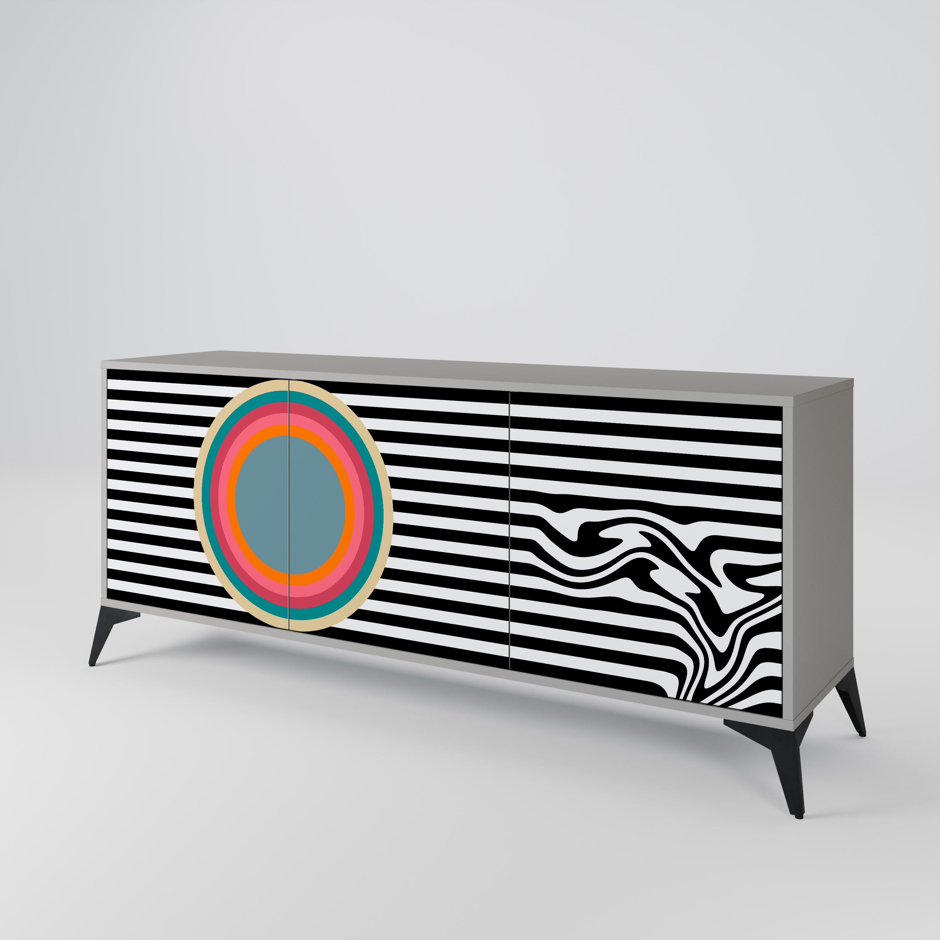 SPECTRA SHOWCASE Komoda 3-drzwiowa korpus Szary