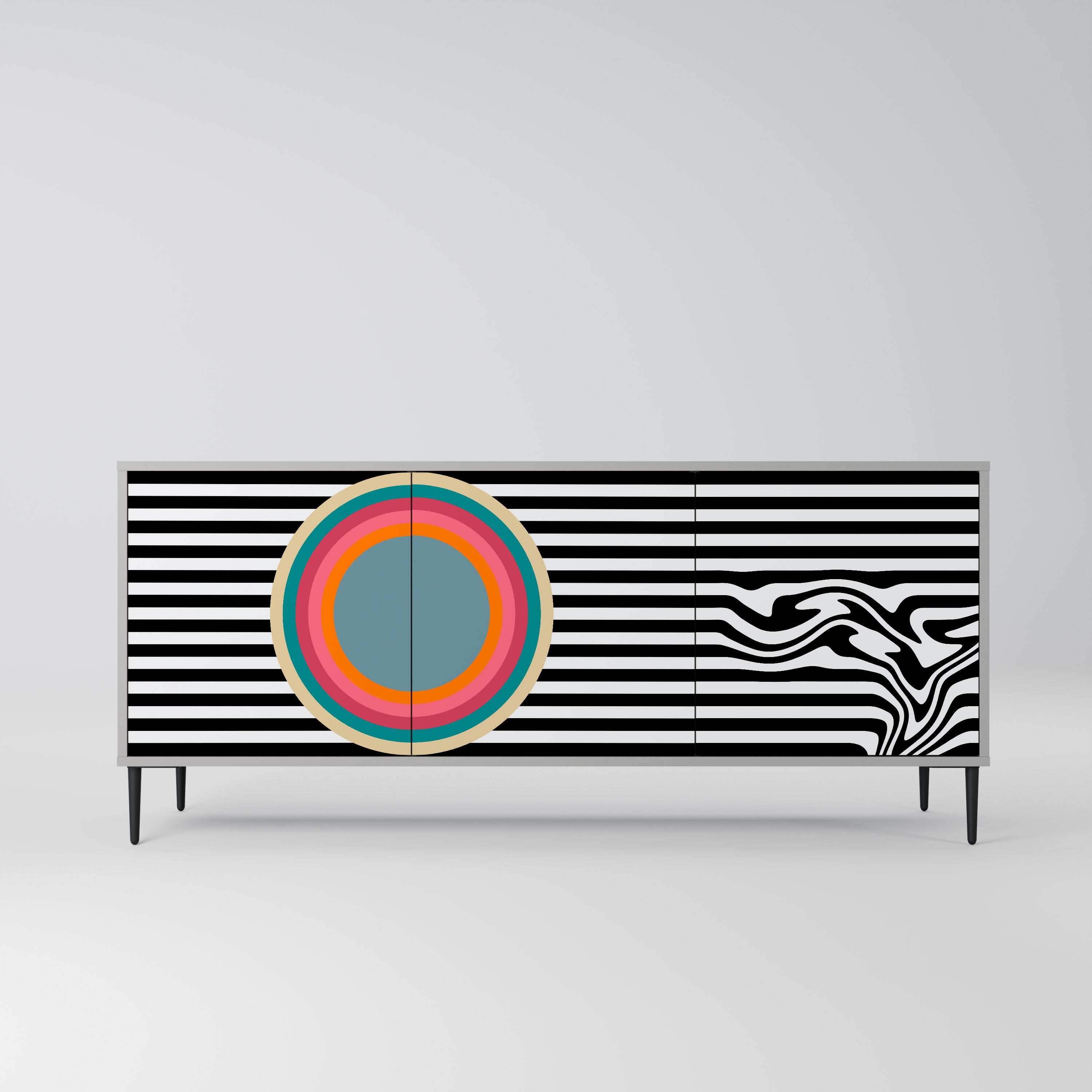 SPECTRA SHOWCASE Komoda 3-drzwiowa korpus Szary