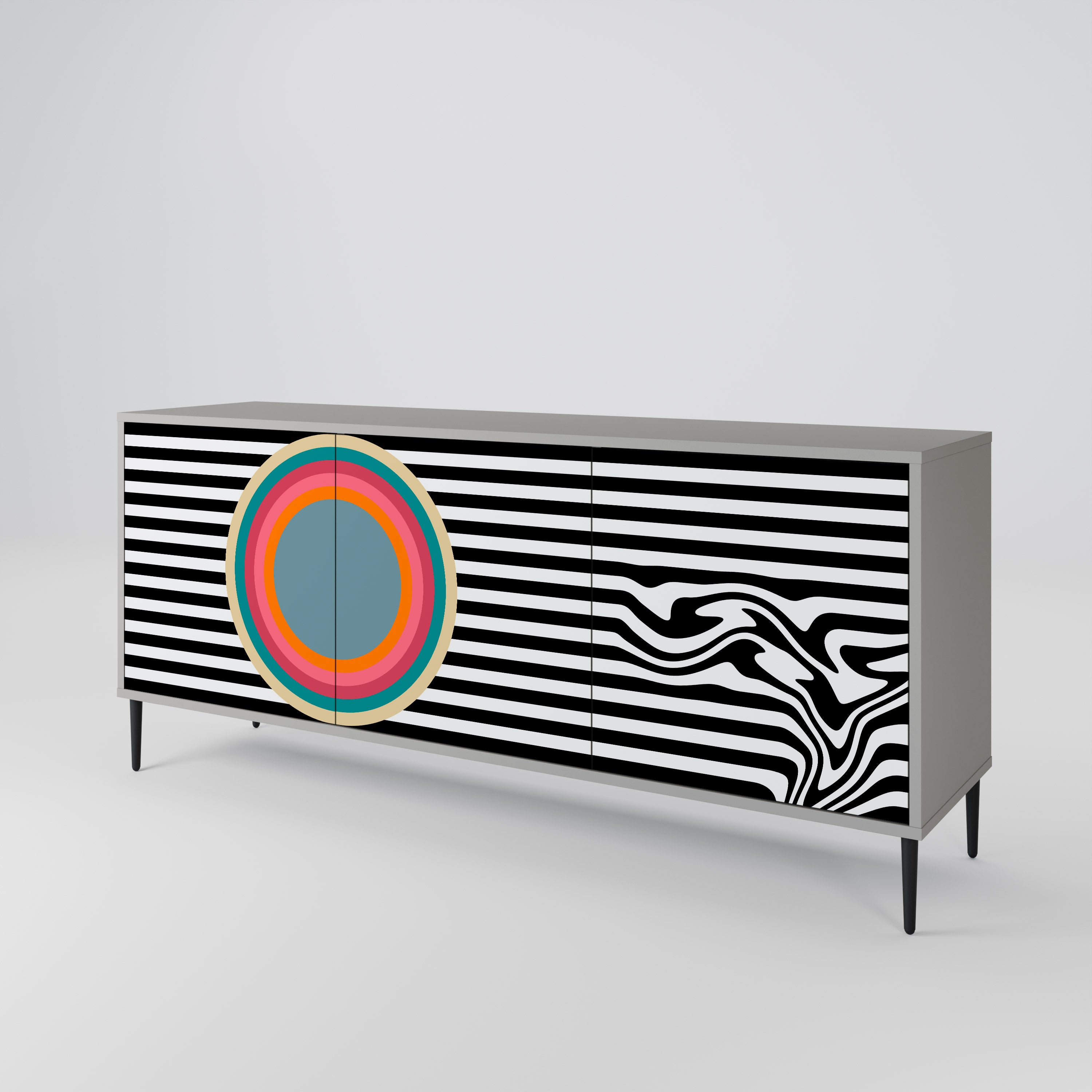 SPECTRA SHOWCASE Komoda 3-drzwiowa korpus Szary