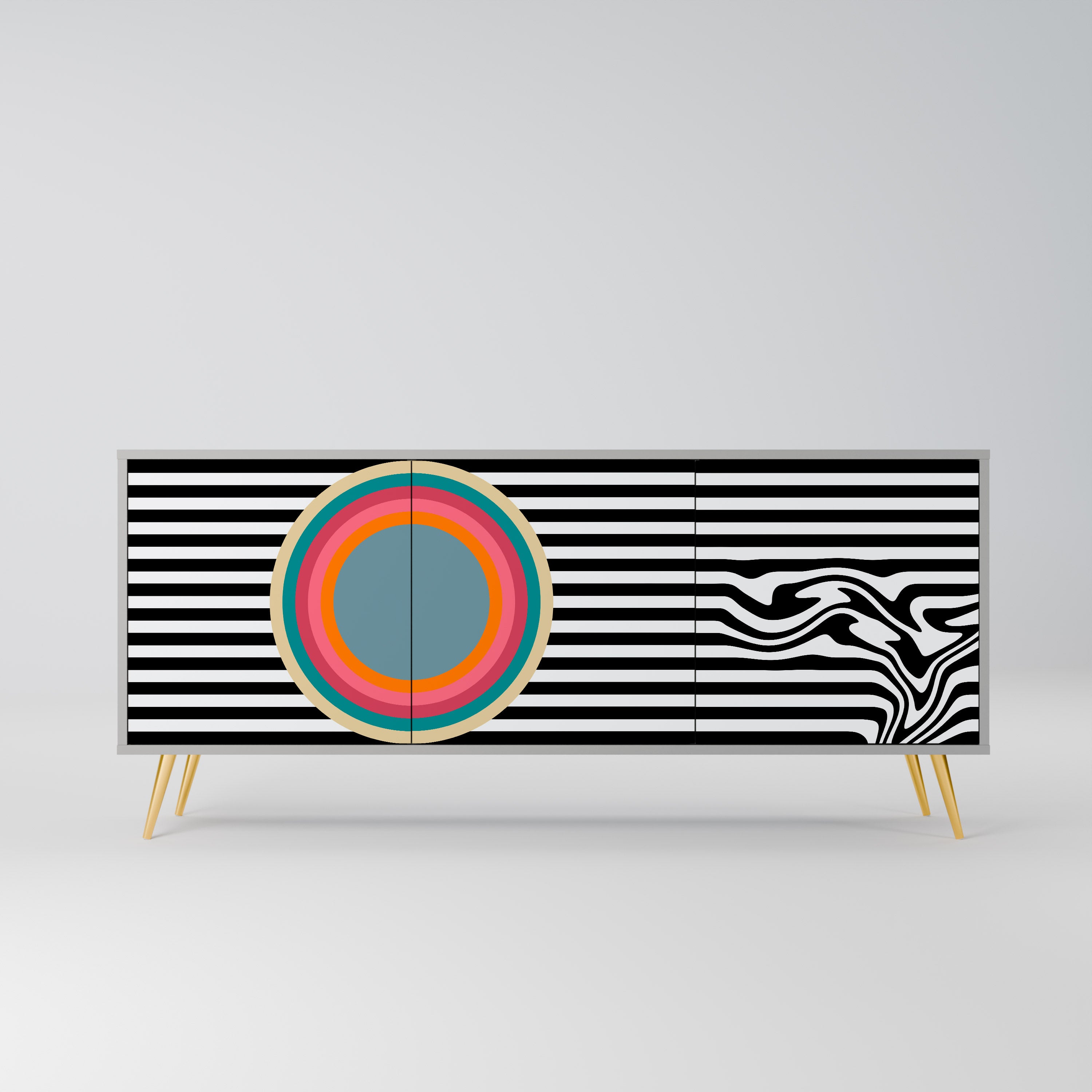 SPECTRA SHOWCASE Komoda 3-drzwiowa korpus Szary