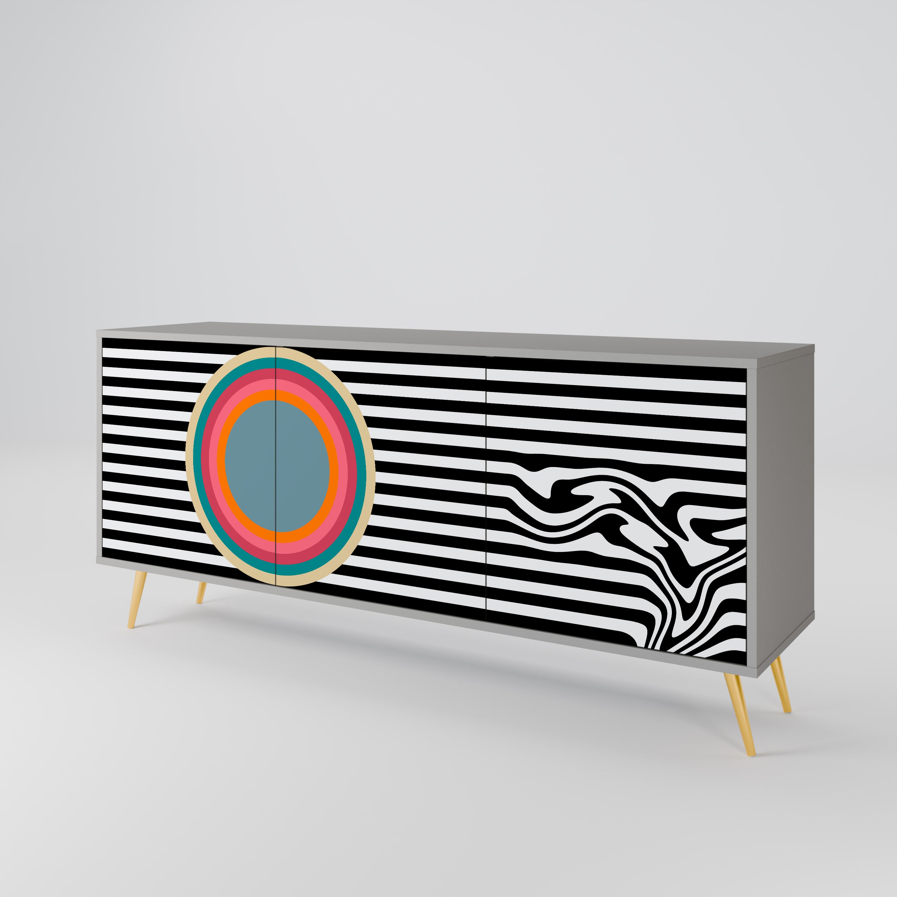 SPECTRA SHOWCASE Komoda 3-drzwiowa korpus Szary