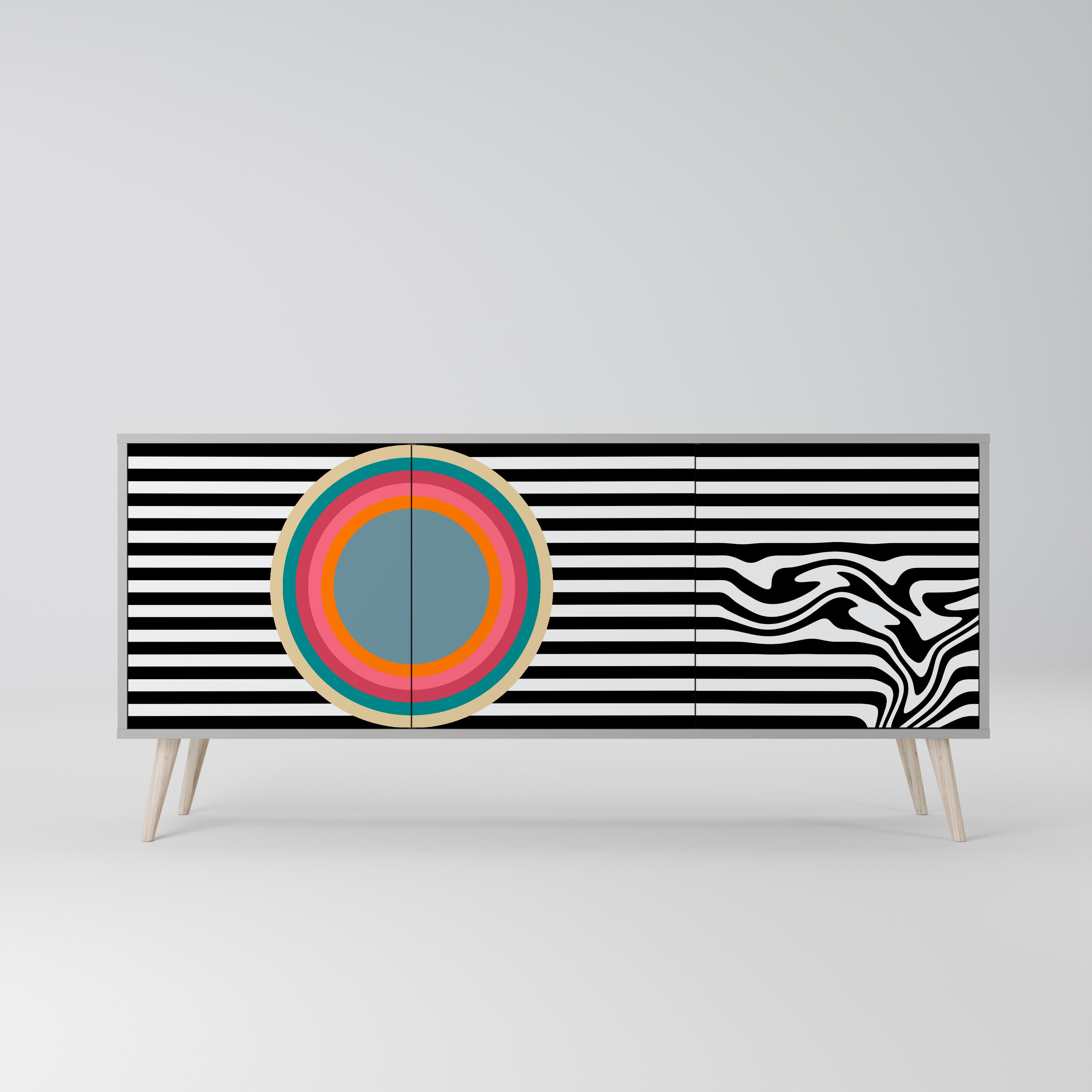 SPECTRA SHOWCASE Komoda 3-drzwiowa korpus Szary