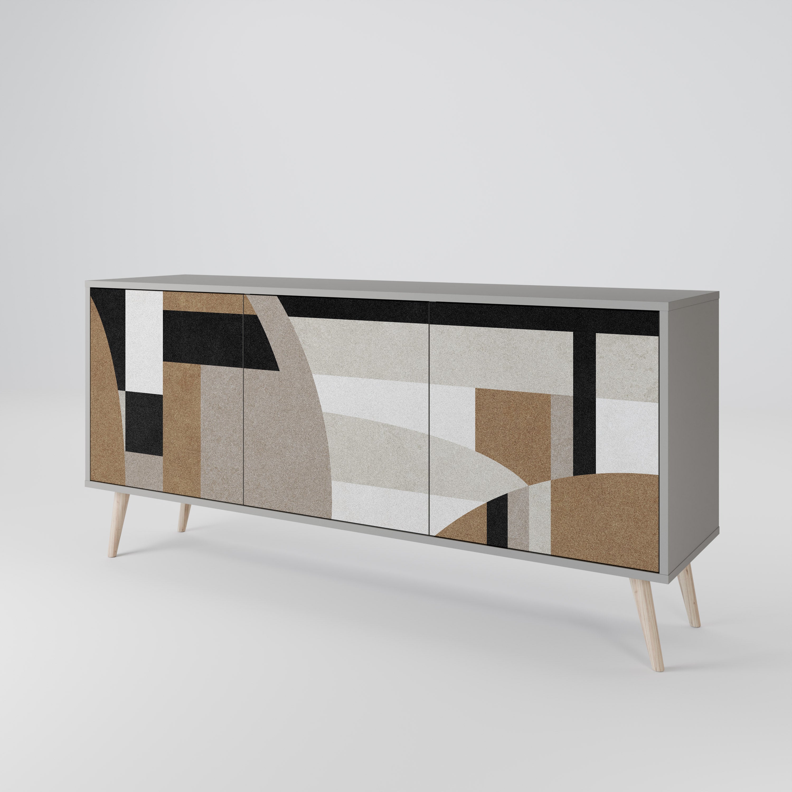 DELICATE MEMENTO Komoda 3-drzwiowa korpus Szary