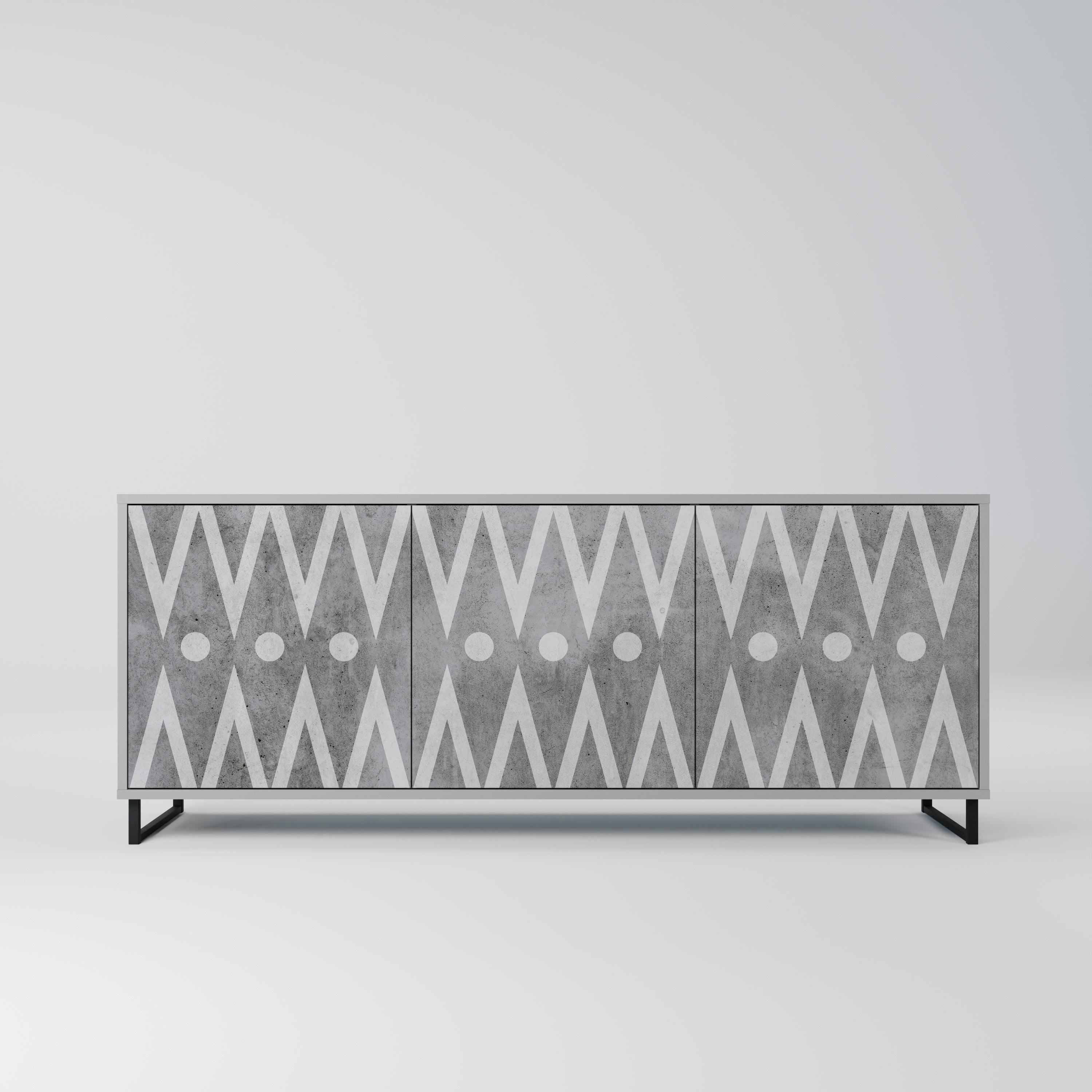 SHARP EDGES Komoda 3-drzwiowa korpus Szary