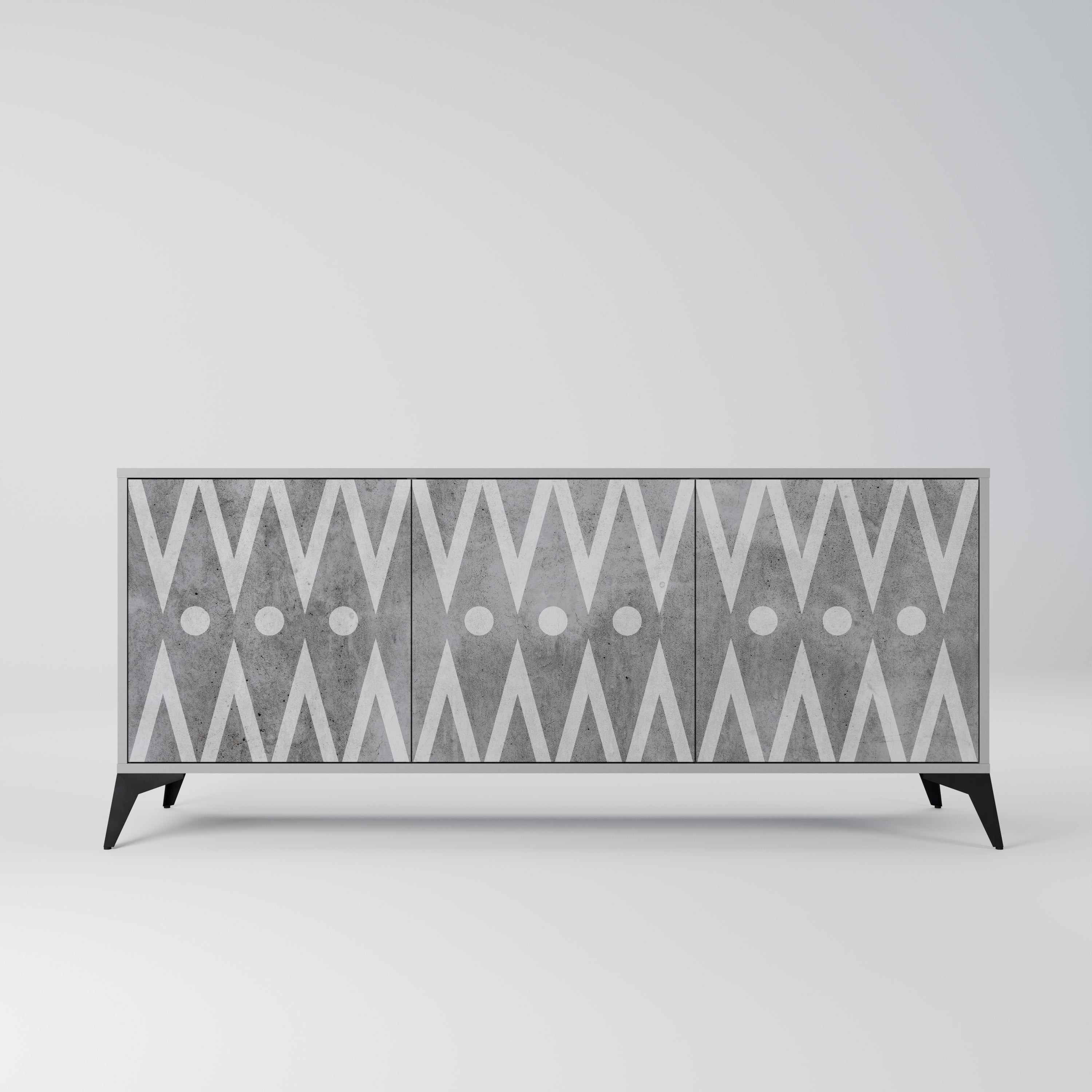 SHARP EDGES Komoda 3-drzwiowa korpus Szary