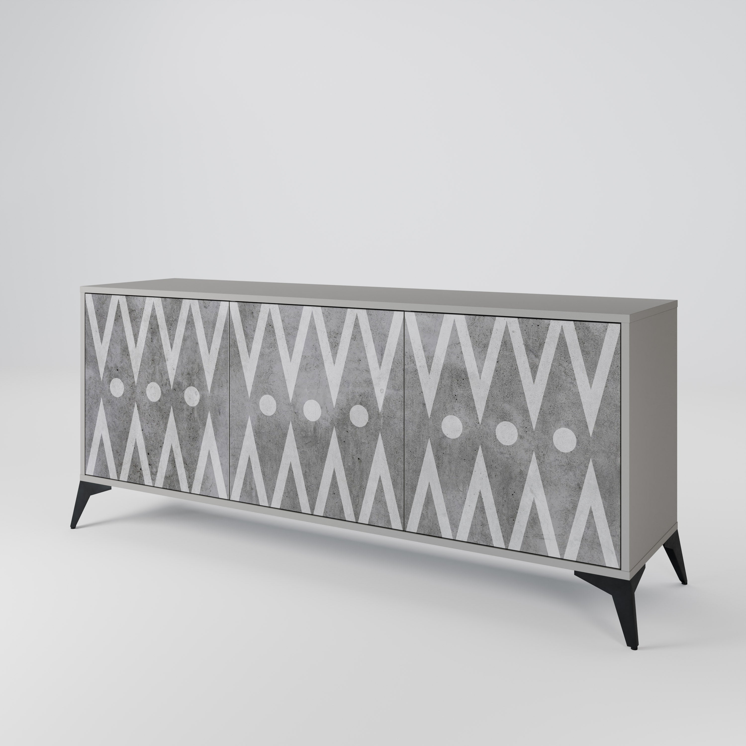 SHARP EDGES Komoda 3-drzwiowa korpus Szary