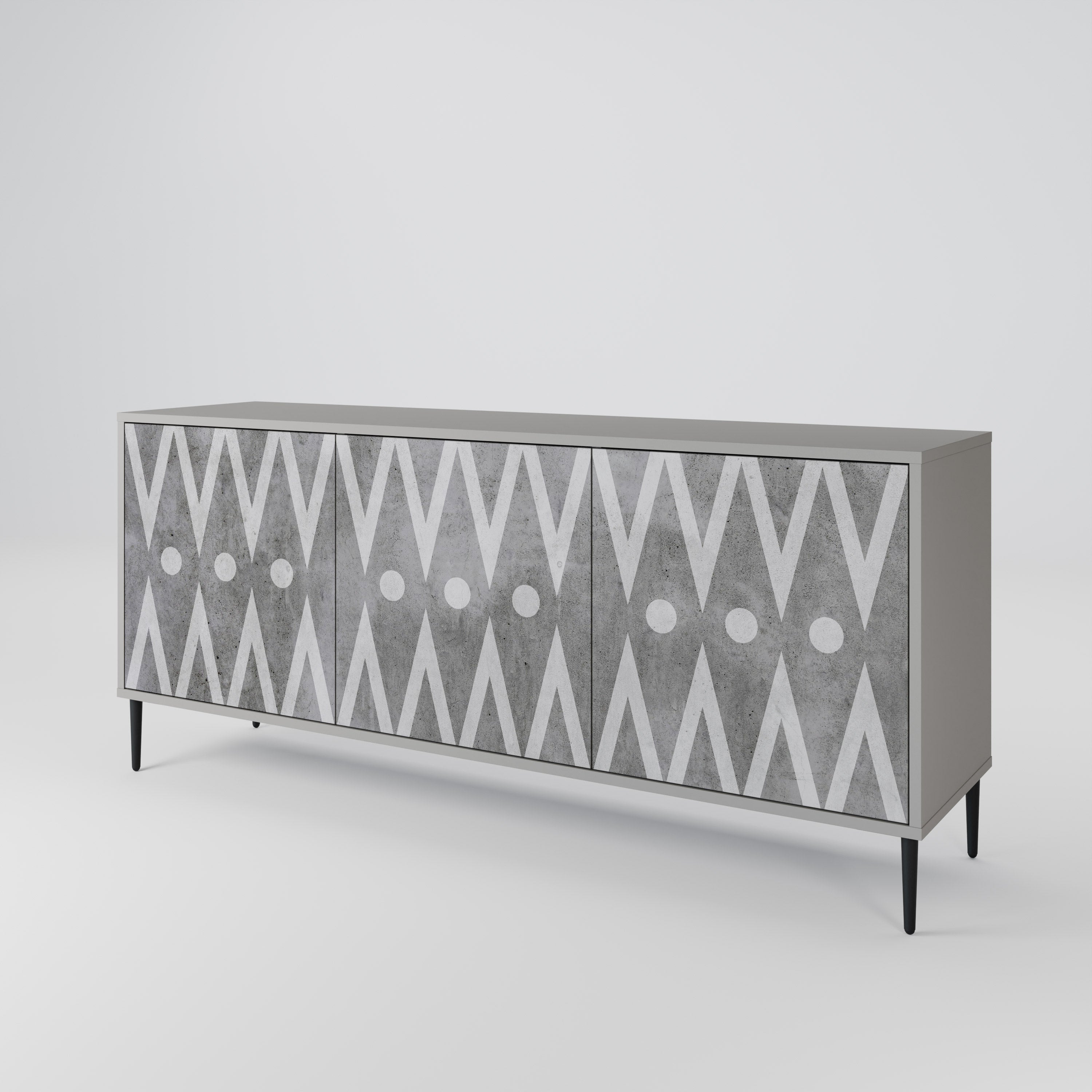 SHARP EDGES Komoda 3-drzwiowa korpus Szary