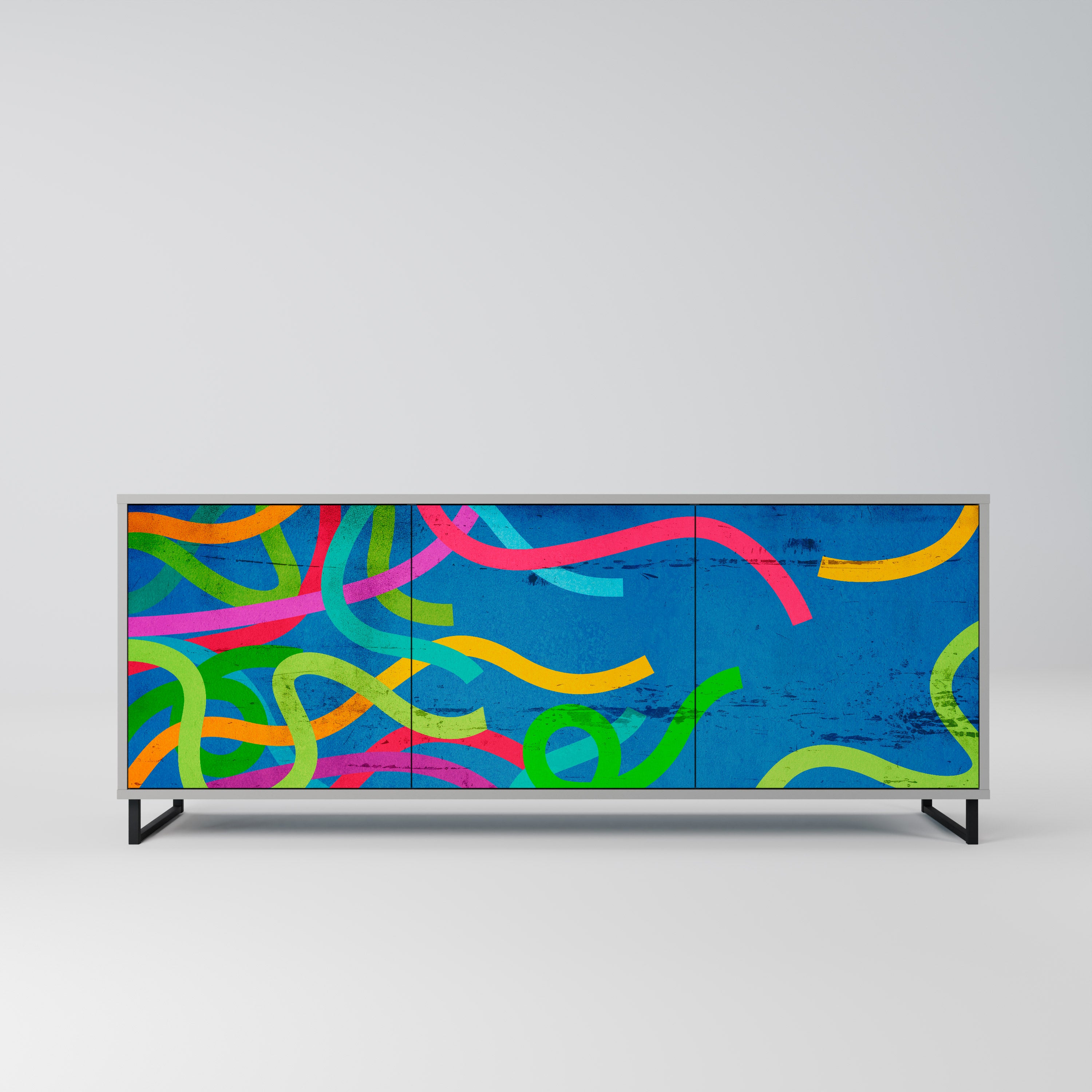 STREAMER TANGLE Komoda 3-drzwiowa korpus Szary
