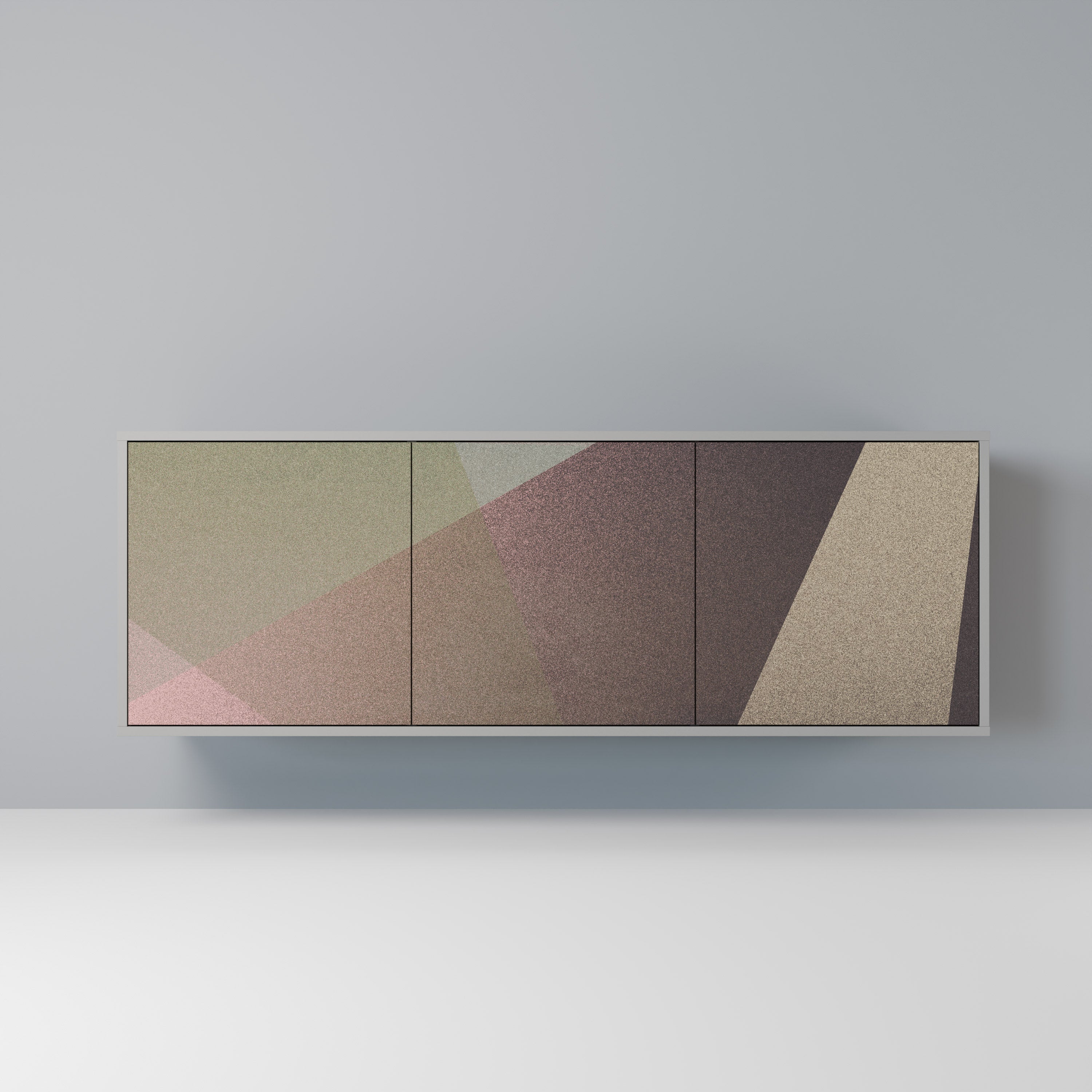 BEIGE GEOMETRY Komoda 3-drzwiowa korpus Szary