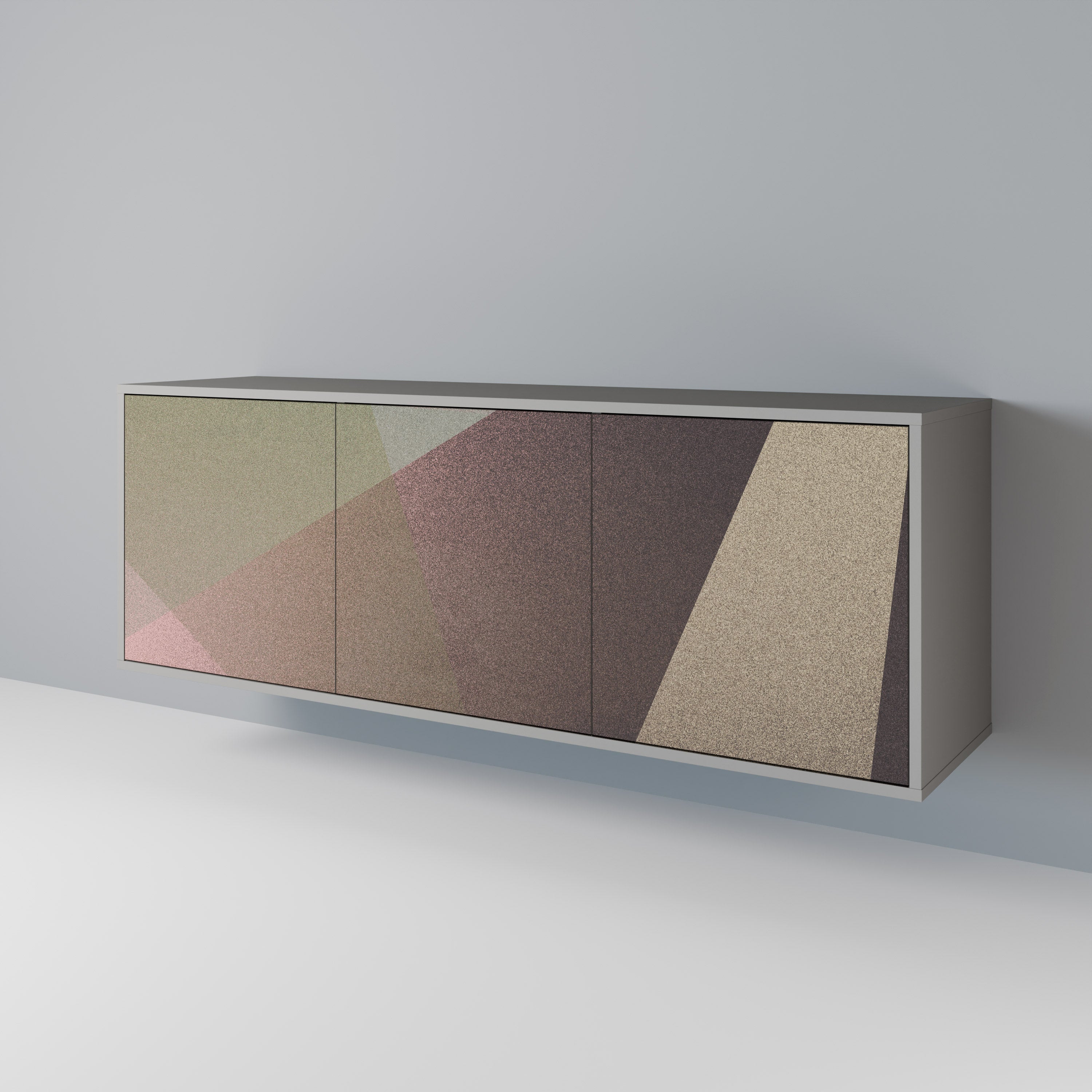 BEIGE GEOMETRY Komoda 3-drzwiowa korpus Szary