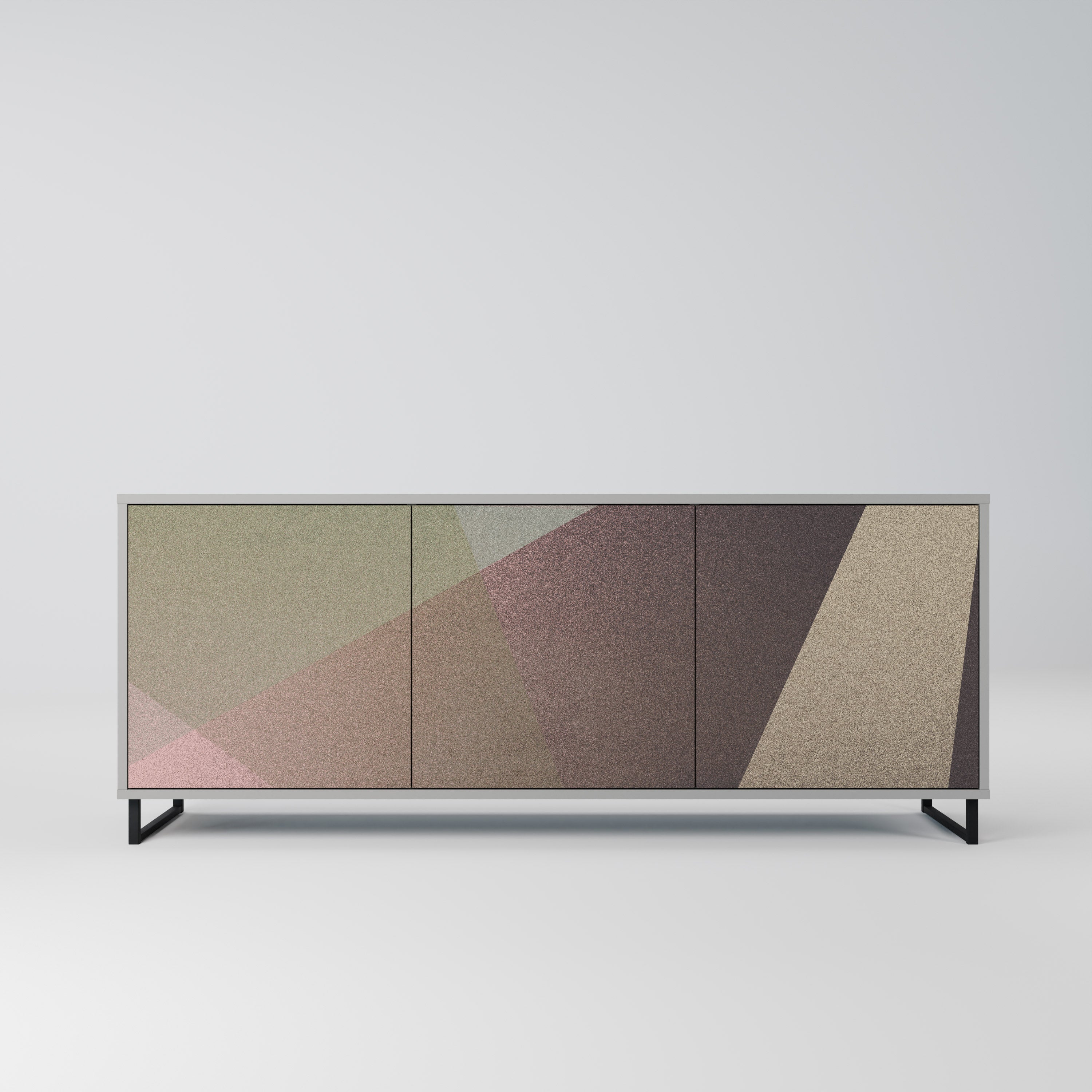 BEIGE GEOMETRY Komoda 3-drzwiowa korpus Szary