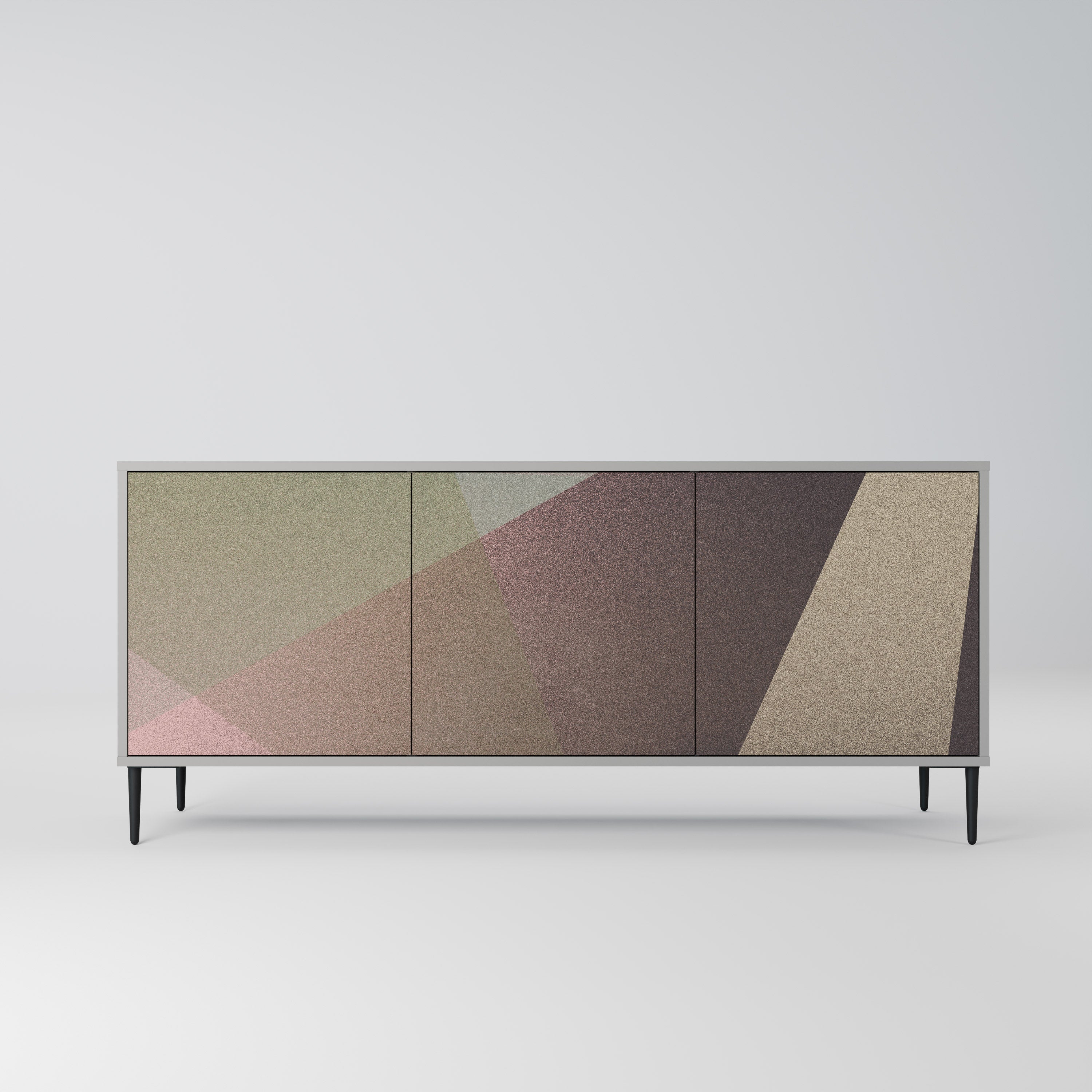 BEIGE GEOMETRY Komoda 3-drzwiowa korpus Szary