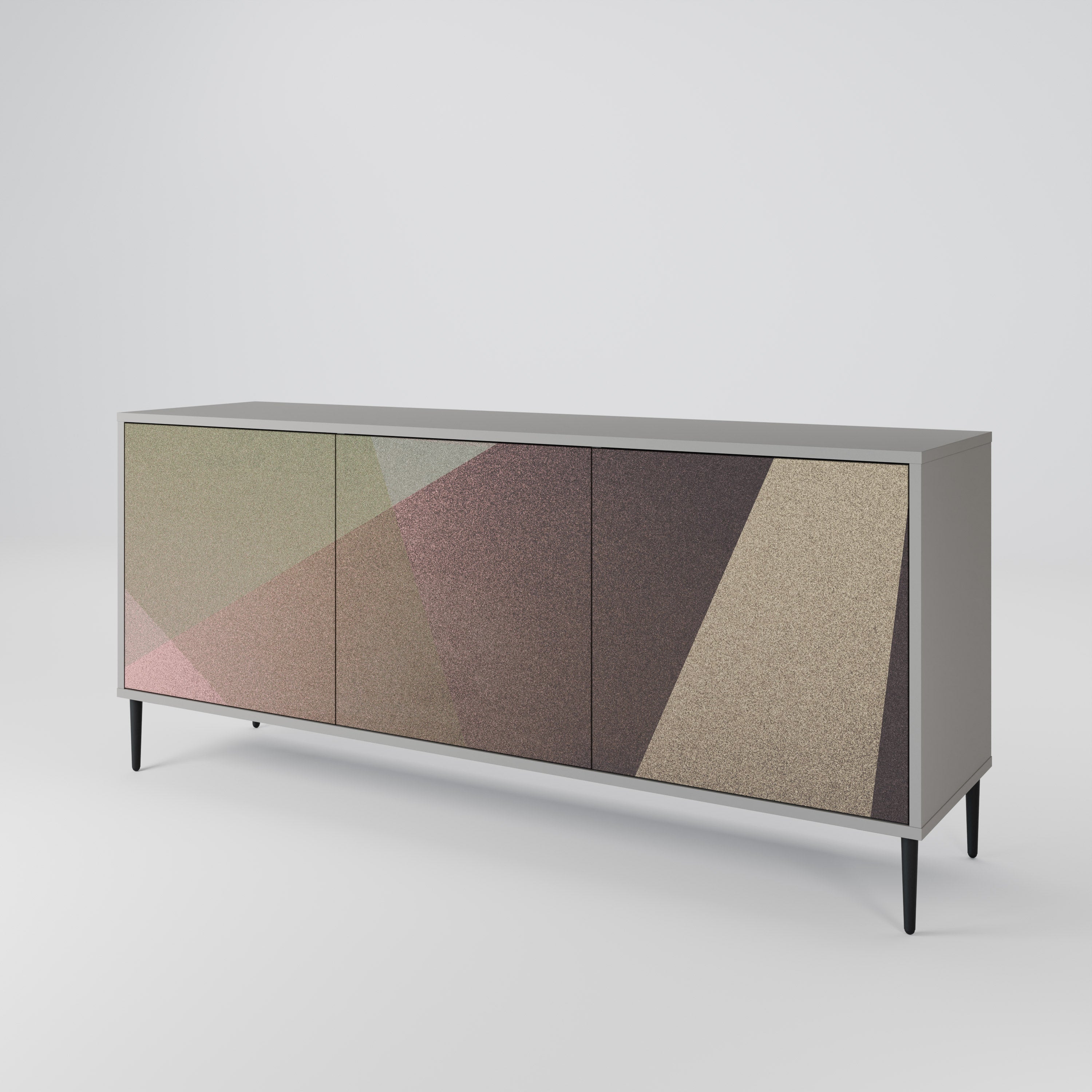 BEIGE GEOMETRY Komoda 3-drzwiowa korpus Szary