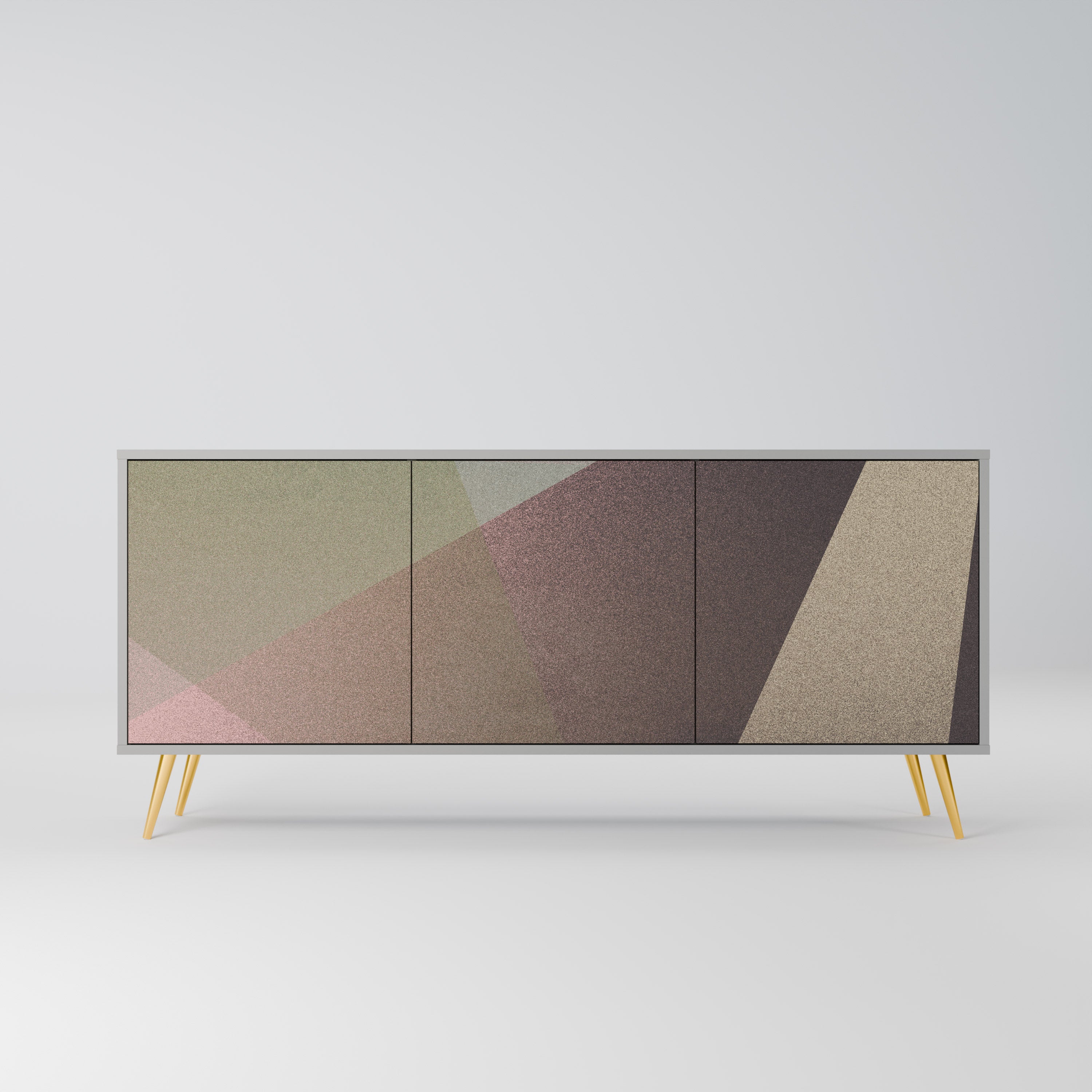 BEIGE GEOMETRY Komoda 3-drzwiowa korpus Szary