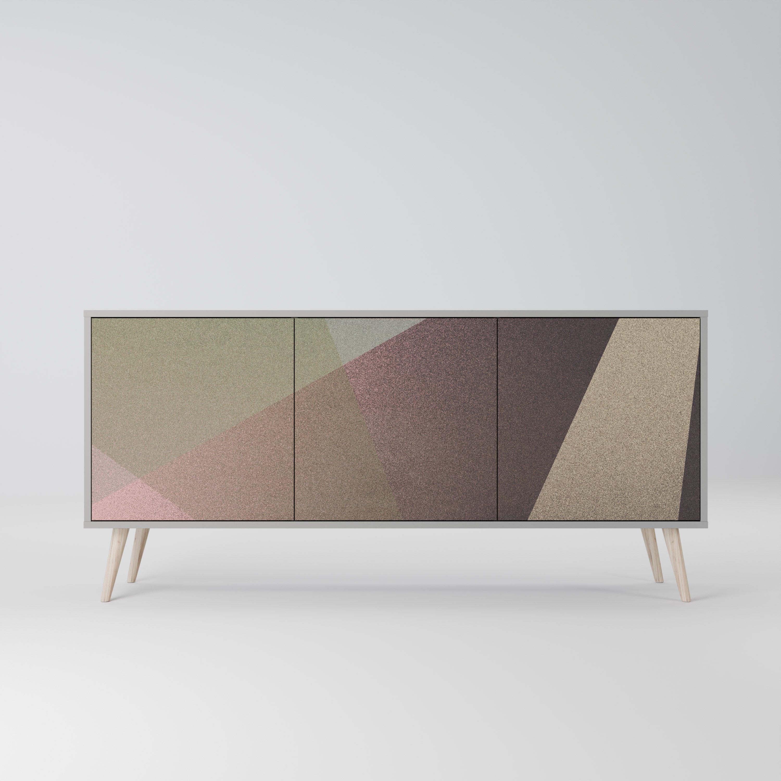 BEIGE GEOMETRY Komoda 3-drzwiowa korpus Szary