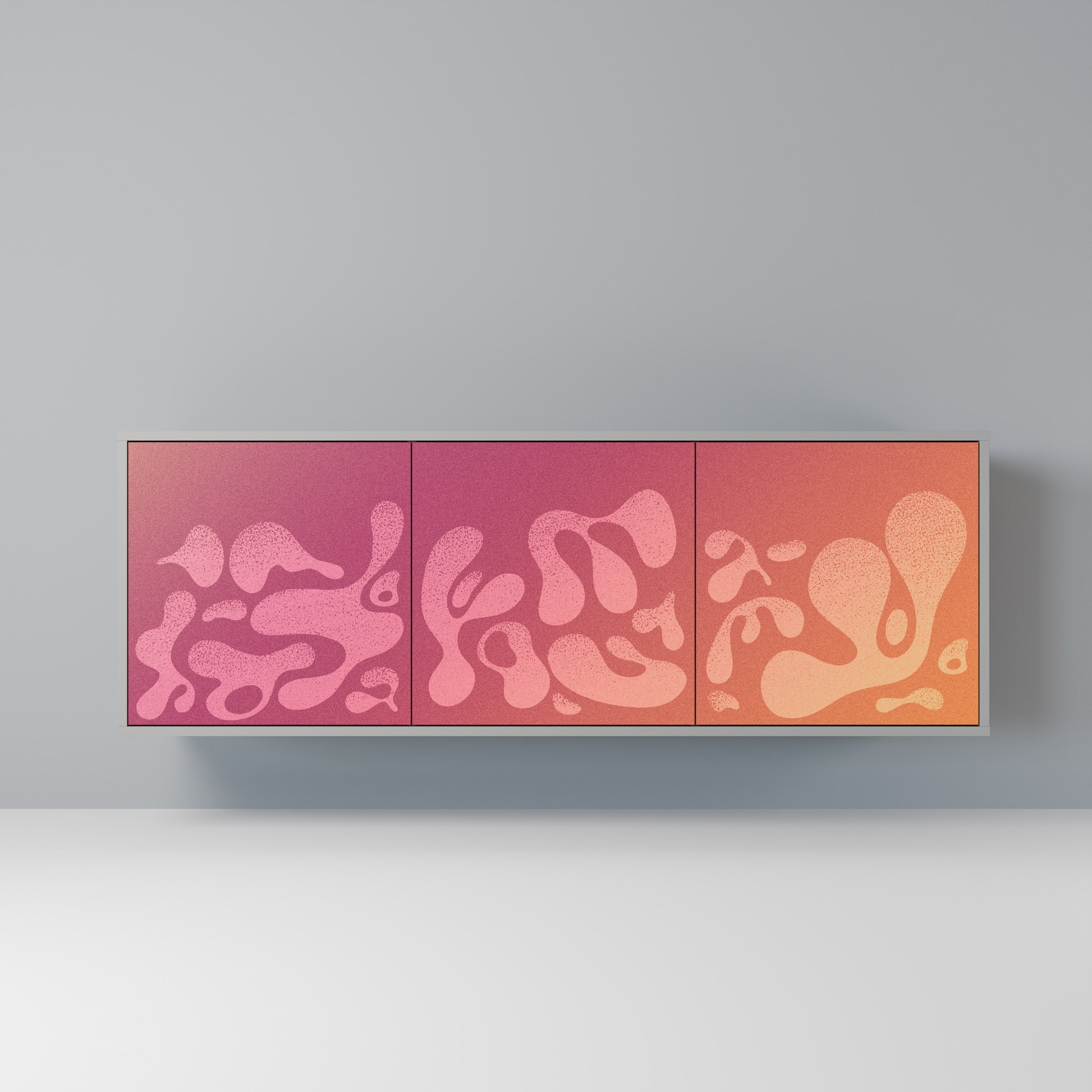 IRREGULAR PINK Komoda 3-drzwiowa korpus Szary