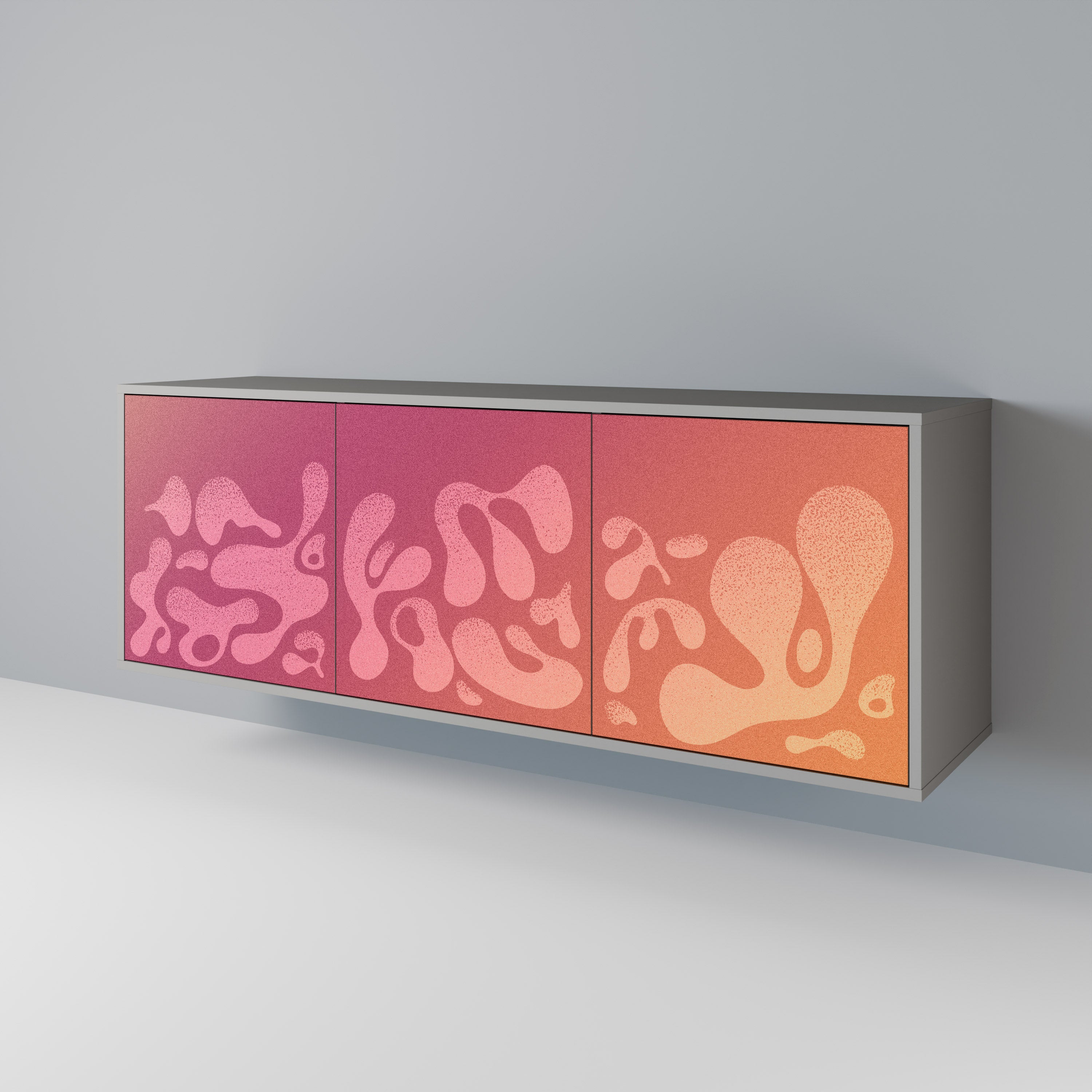 IRREGULAR PINK Komoda 3-drzwiowa korpus Szary