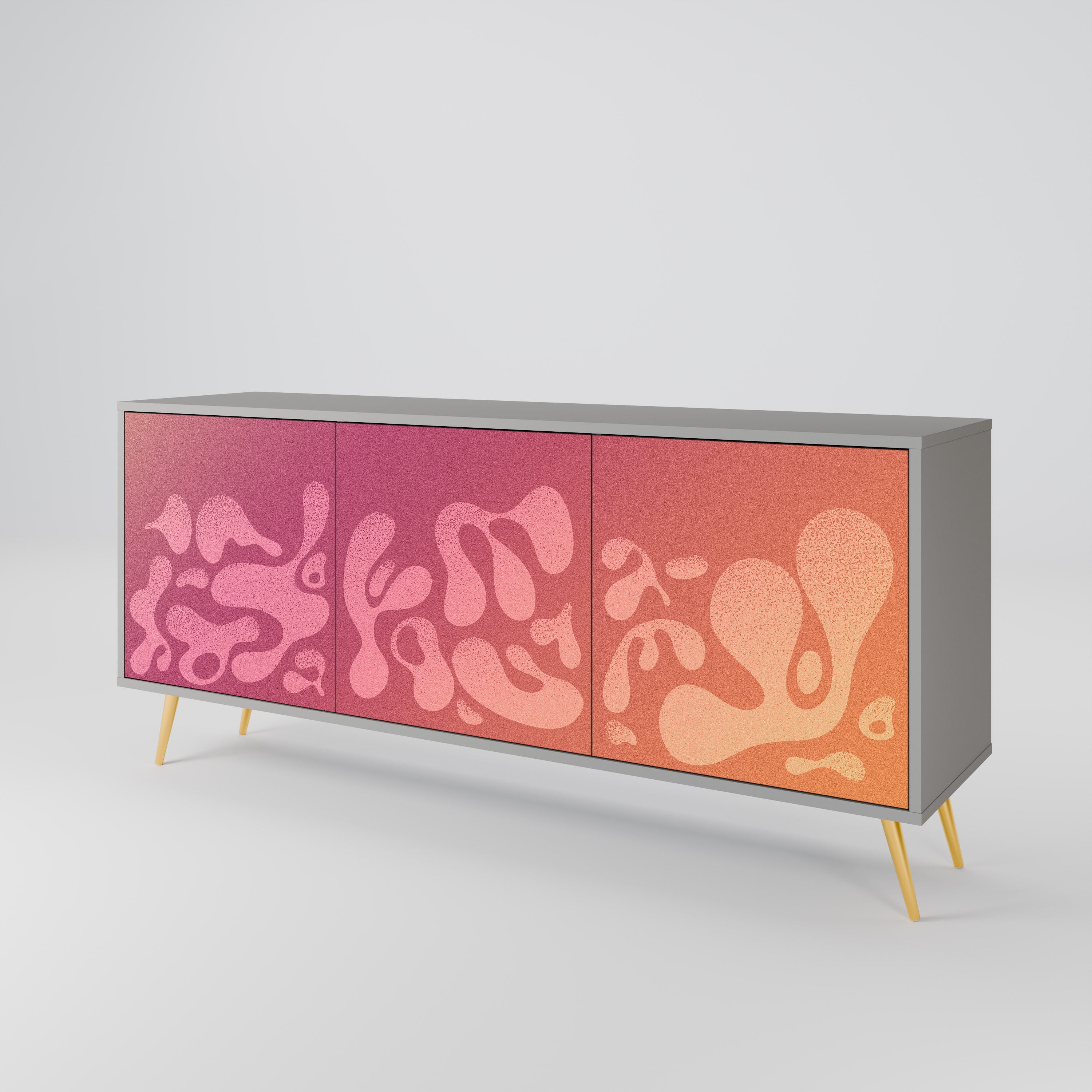 IRREGULAR PINK Komoda 3-drzwiowa korpus Szary