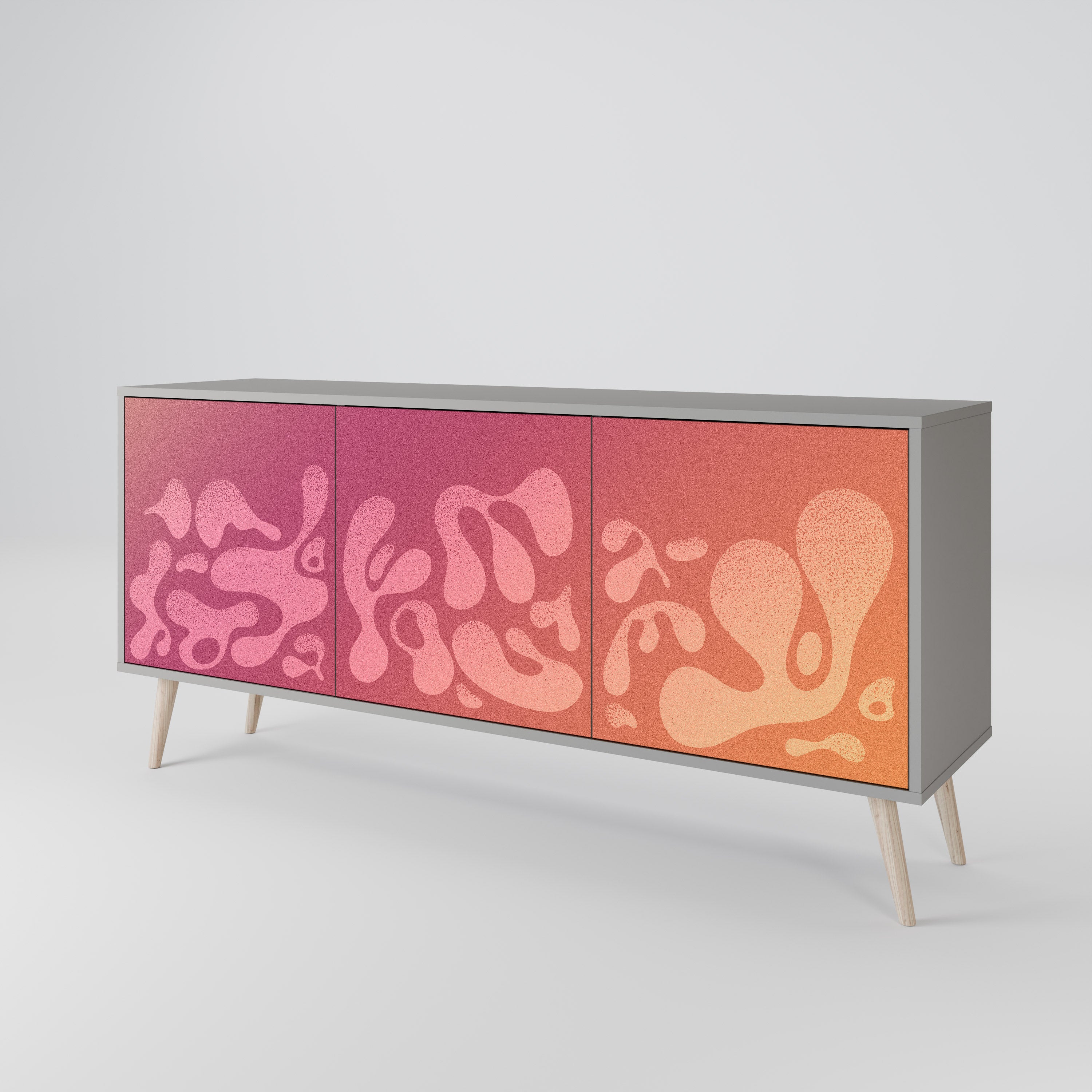 IRREGULAR PINK Komoda 3-drzwiowa korpus Szary