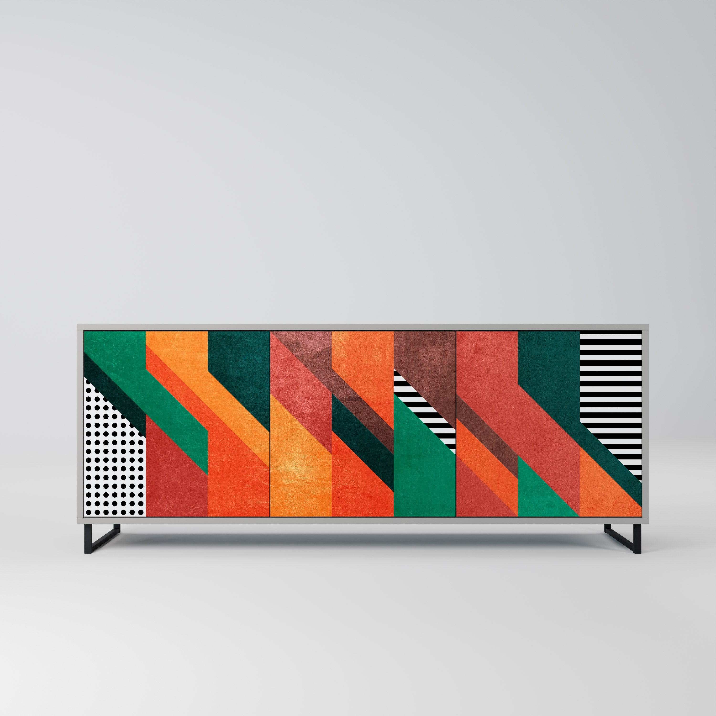 MAKESHIFT ARTISTRY Komoda 3-drzwiowa korpus Szary