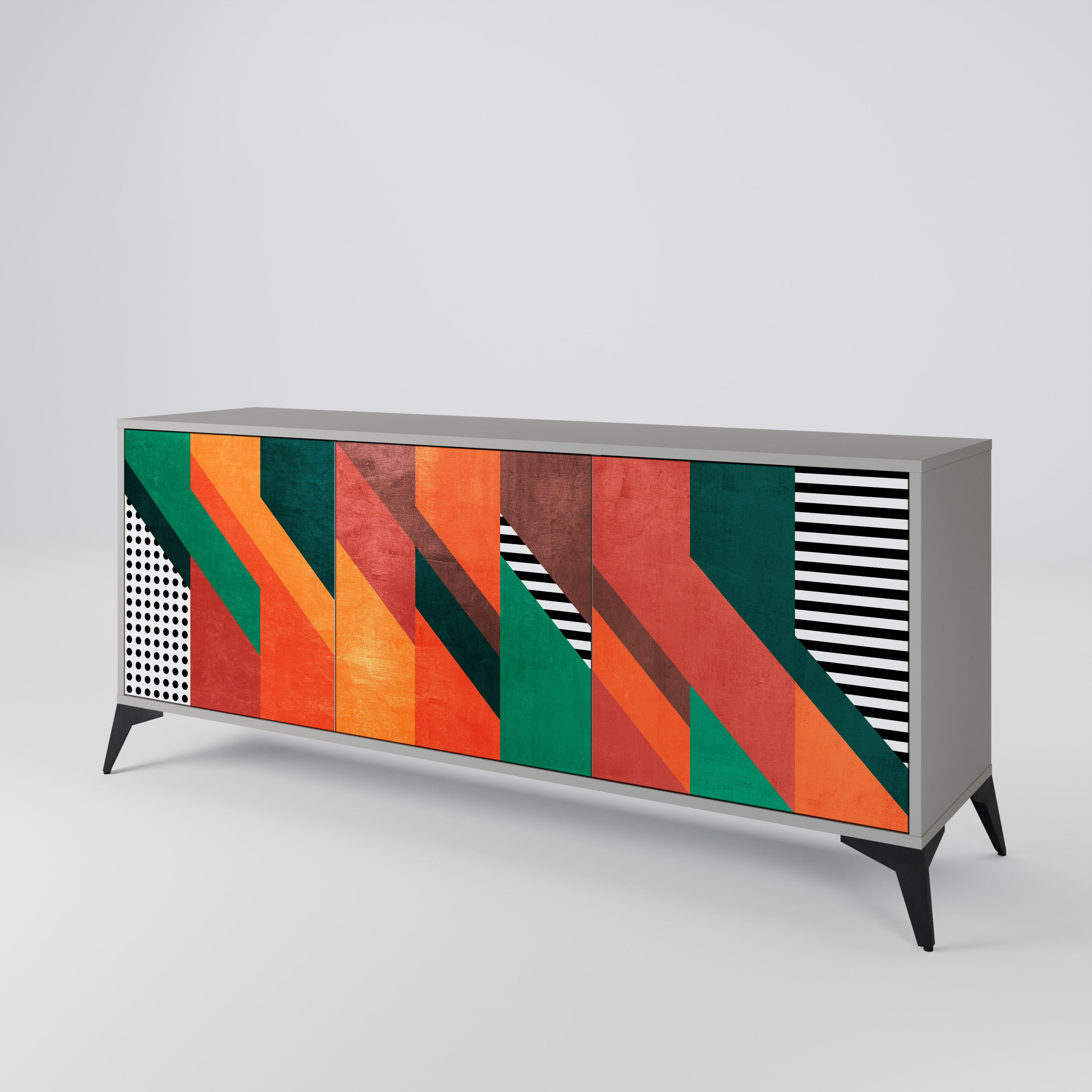MAKESHIFT ARTISTRY Komoda 3-drzwiowa korpus Szary