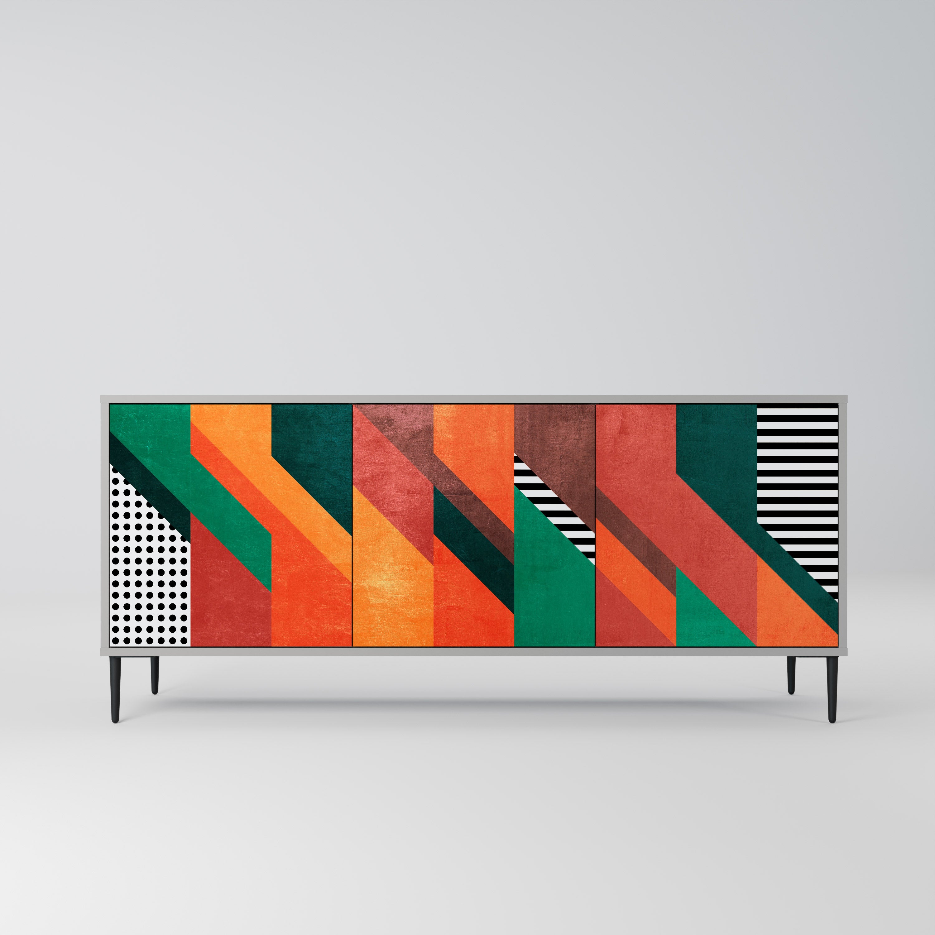 MAKESHIFT ARTISTRY Komoda 3-drzwiowa korpus Szary