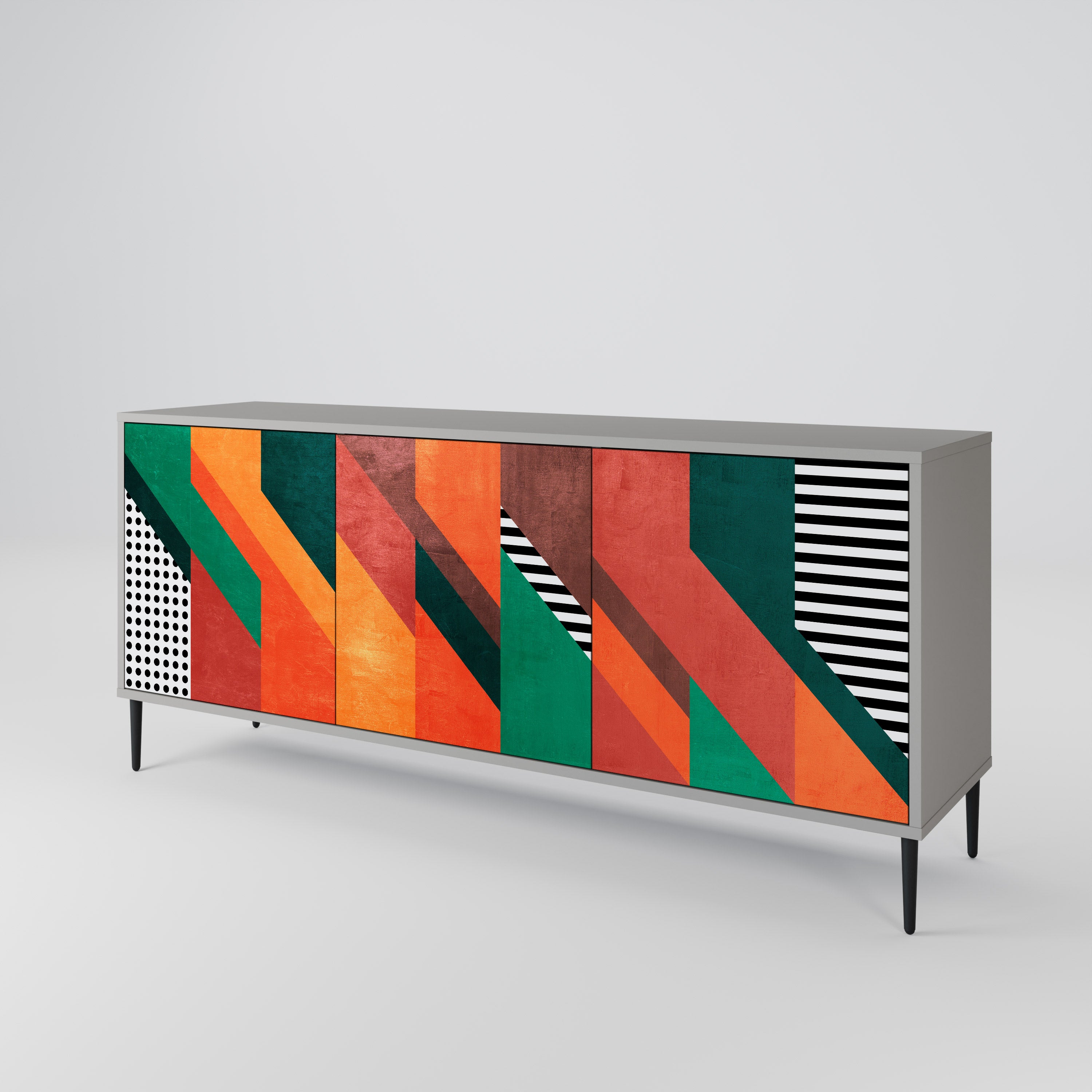 MAKESHIFT ARTISTRY Komoda 3-drzwiowa korpus Szary
