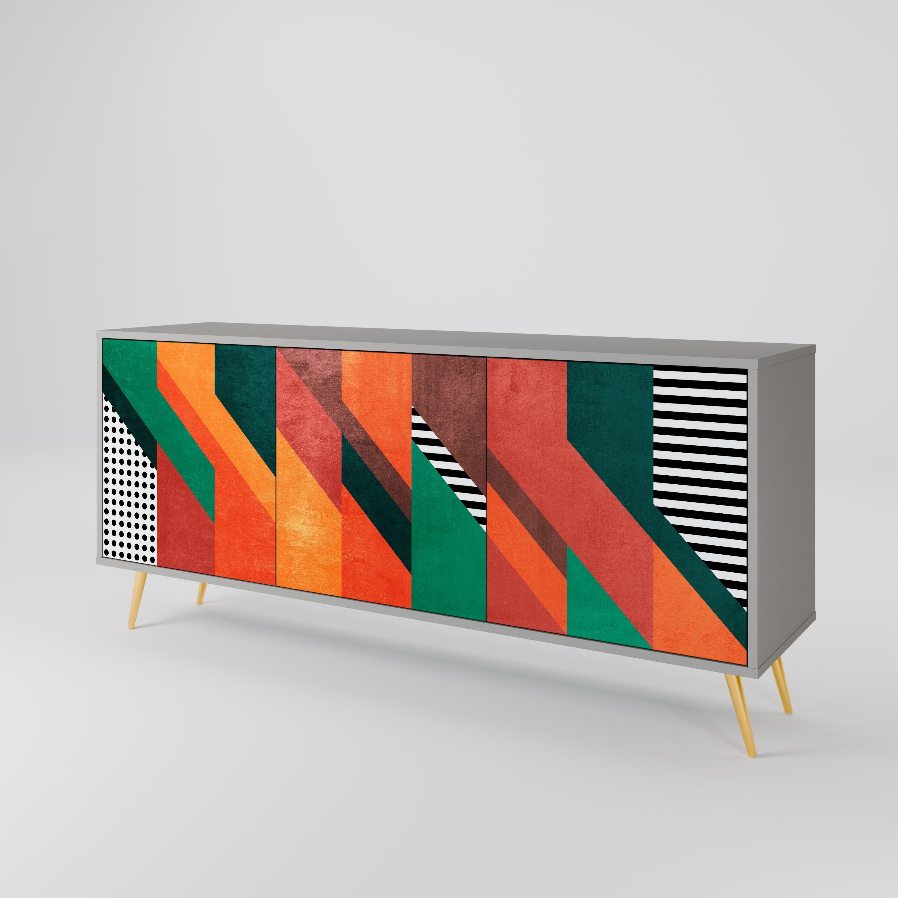 MAKESHIFT ARTISTRY Komoda 3-drzwiowa korpus Szary