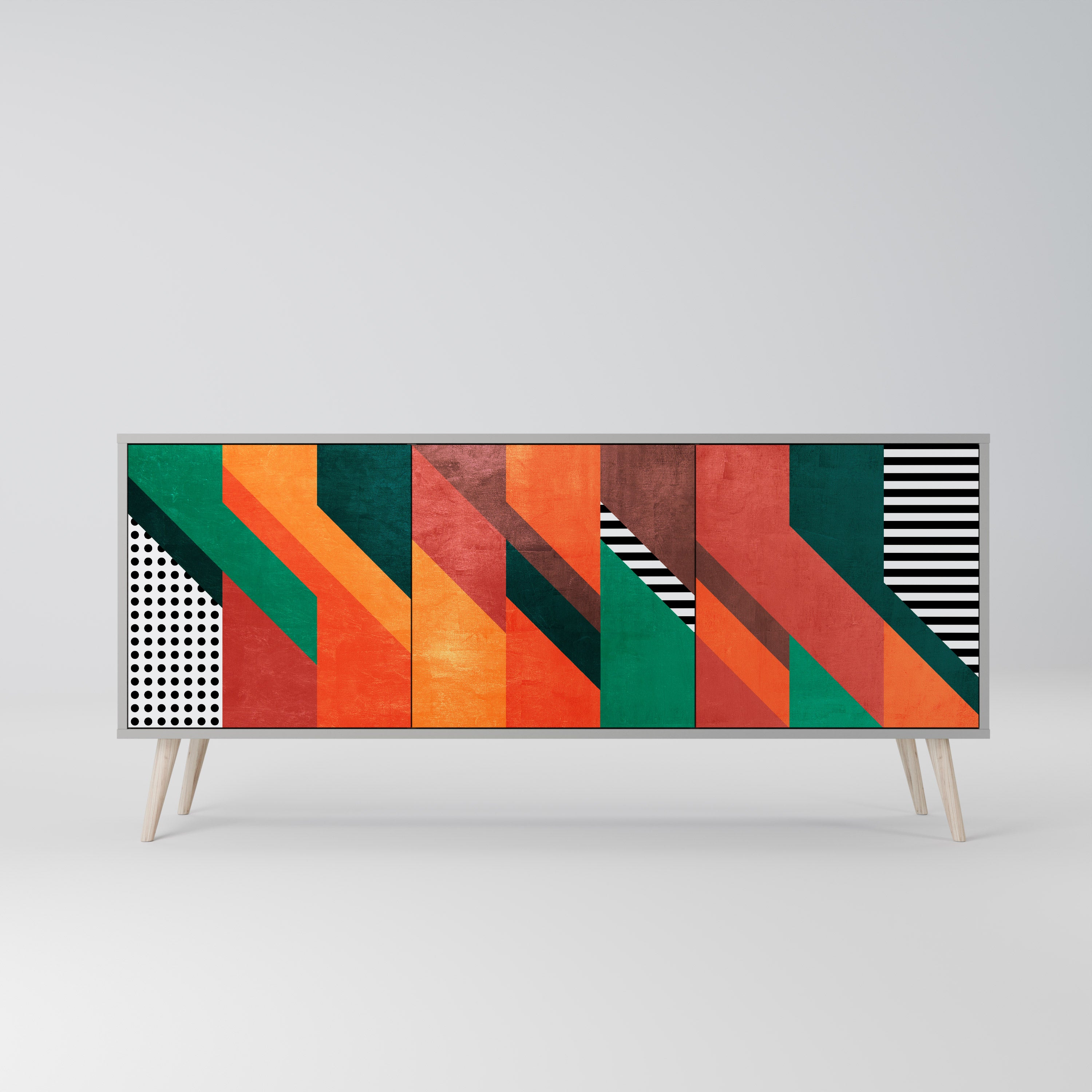 MAKESHIFT ARTISTRY Komoda 3-drzwiowa korpus Szary