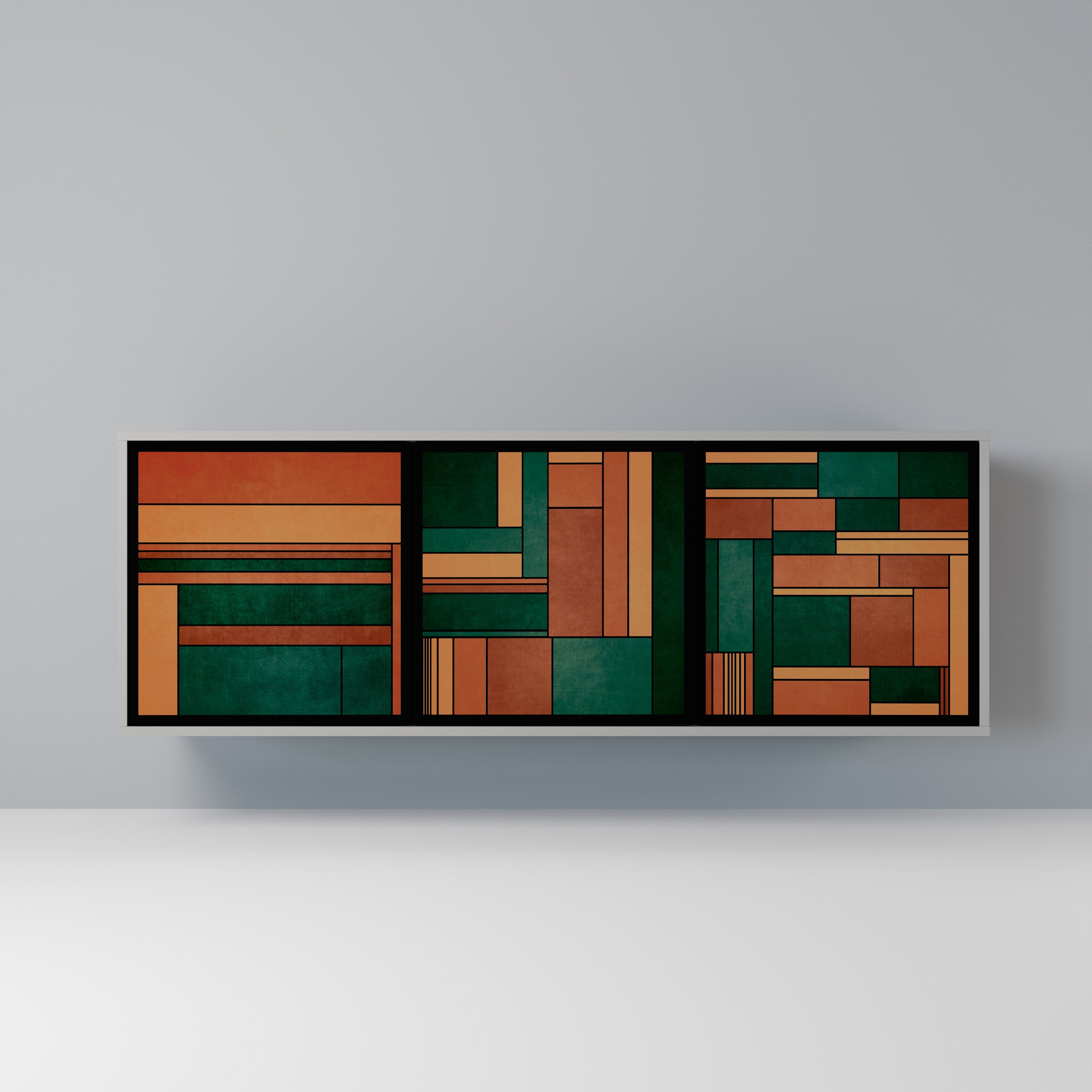 EARTHY FIGURES Komoda 3-drzwiowa korpus Szary