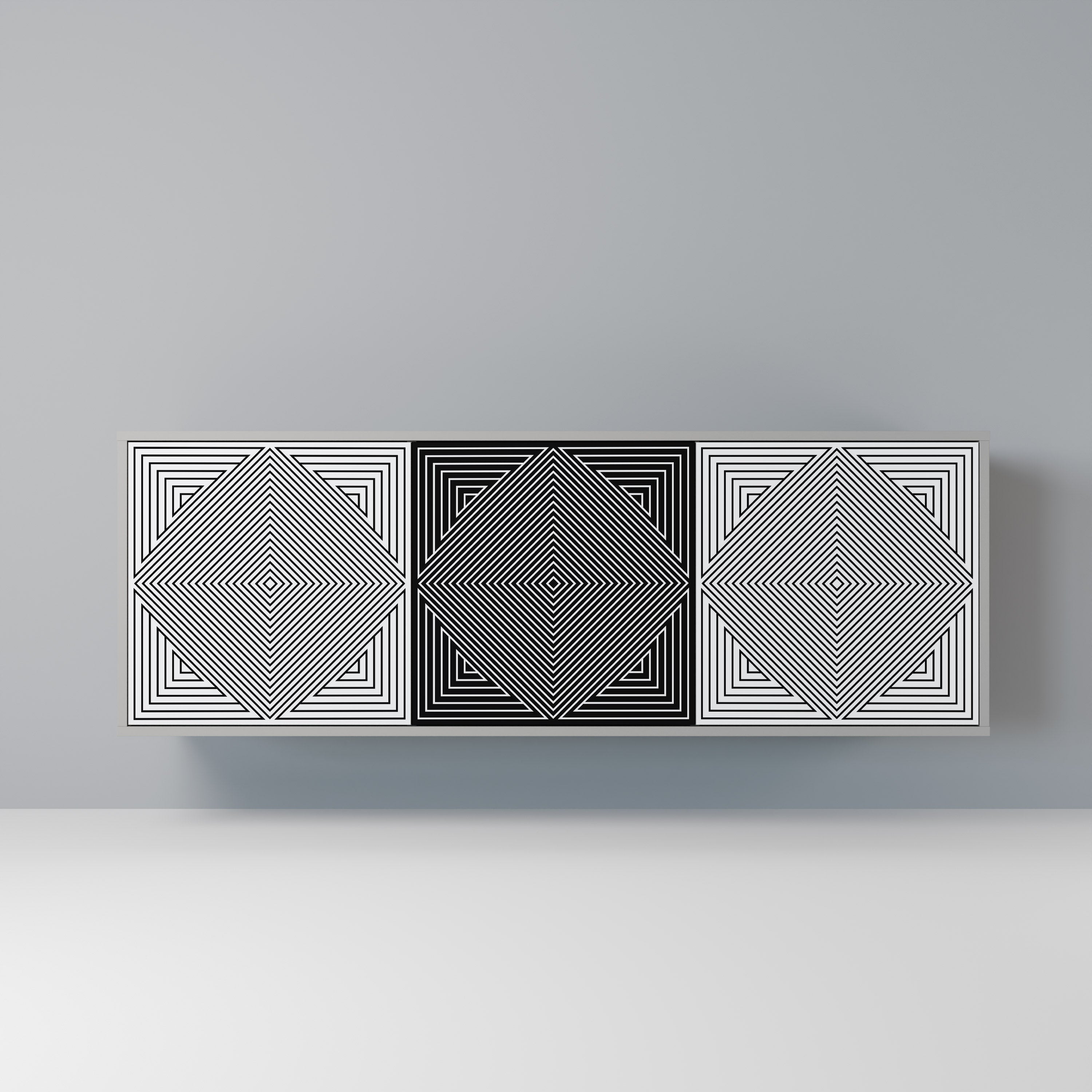 POLYGON ILLUSION Komoda 3-drzwiowa korpus Szary