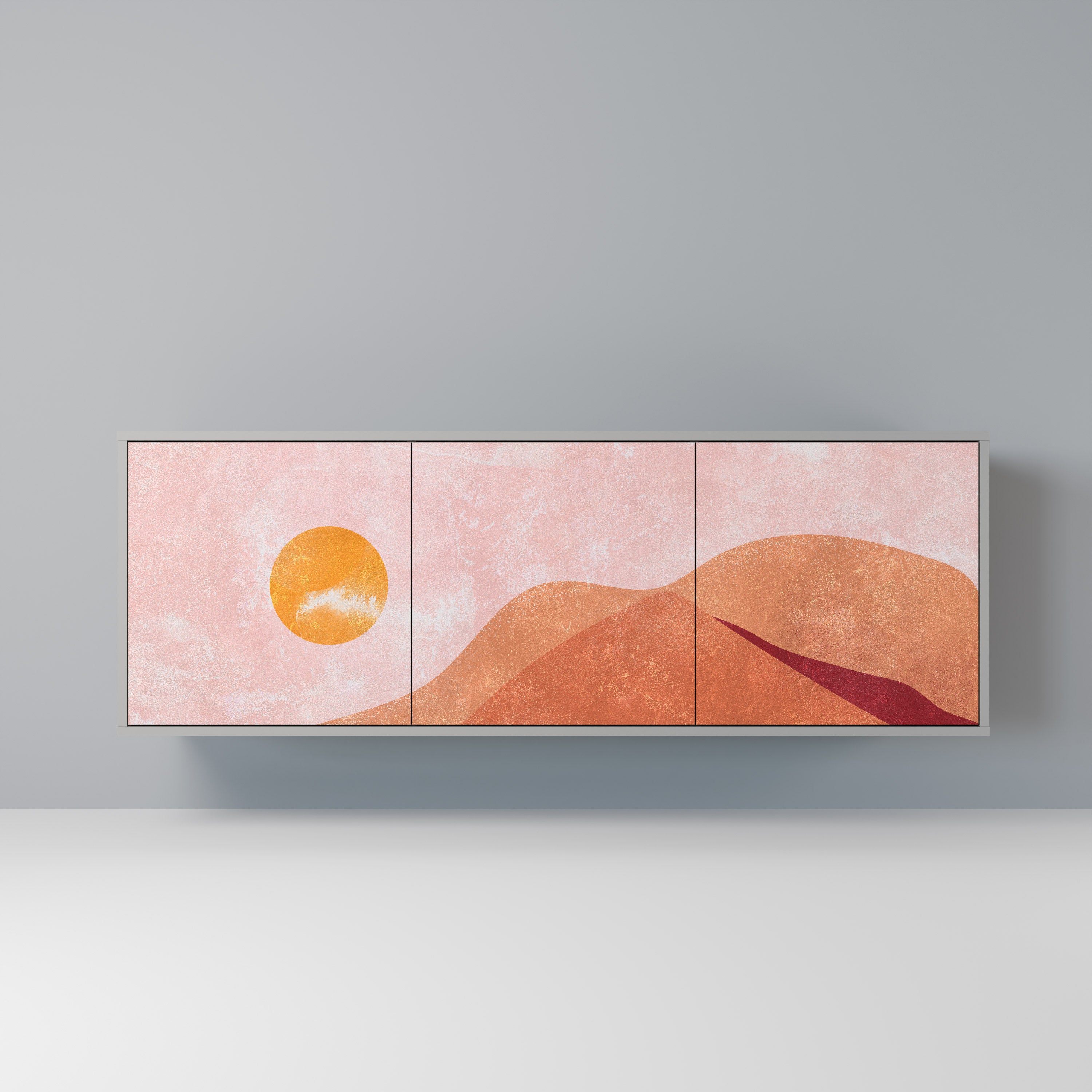 LUMINOUS SUNLIGHT Komoda 3-drzwiowa korpus Szary