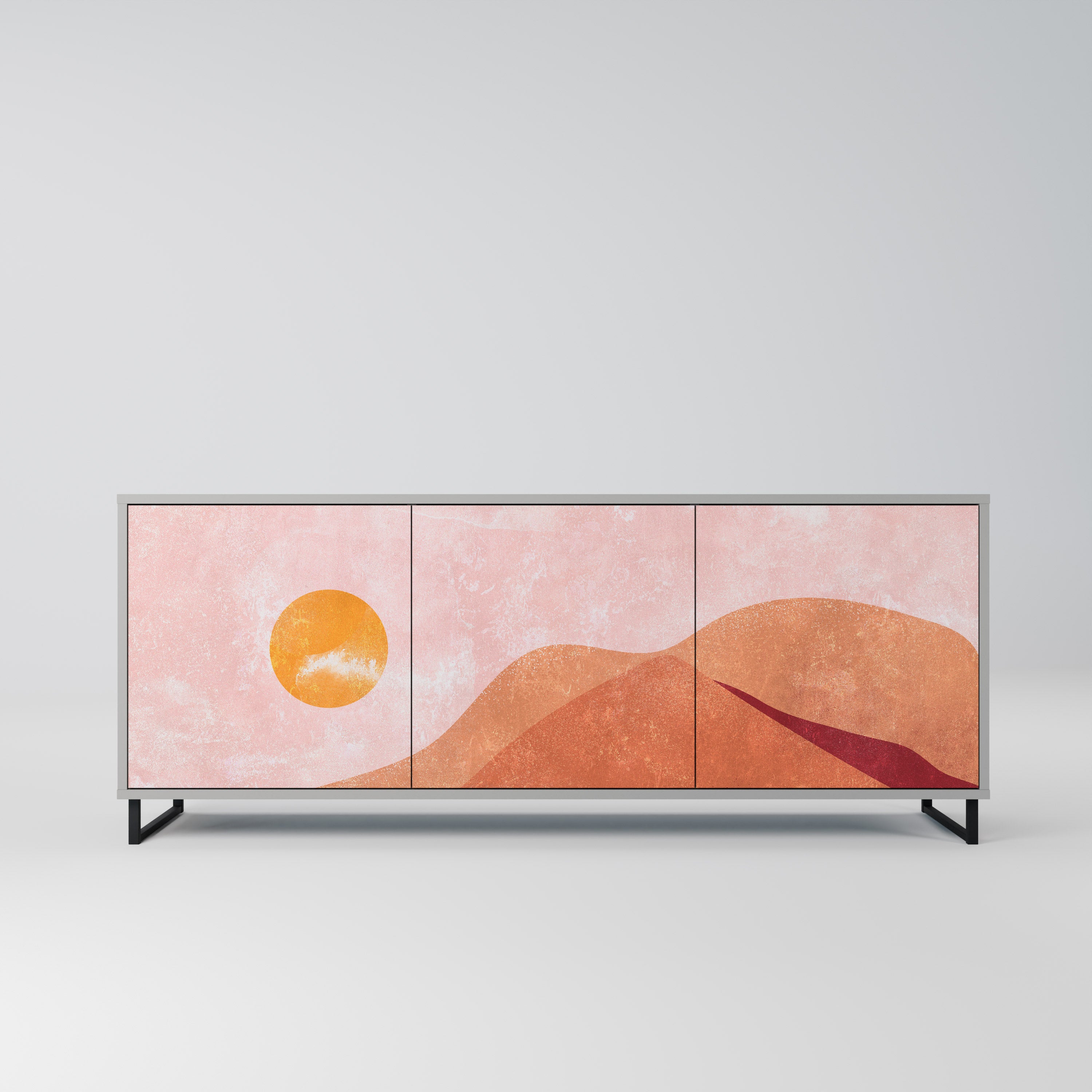 LUMINOUS SUNLIGHT Komoda 3-drzwiowa korpus Szary