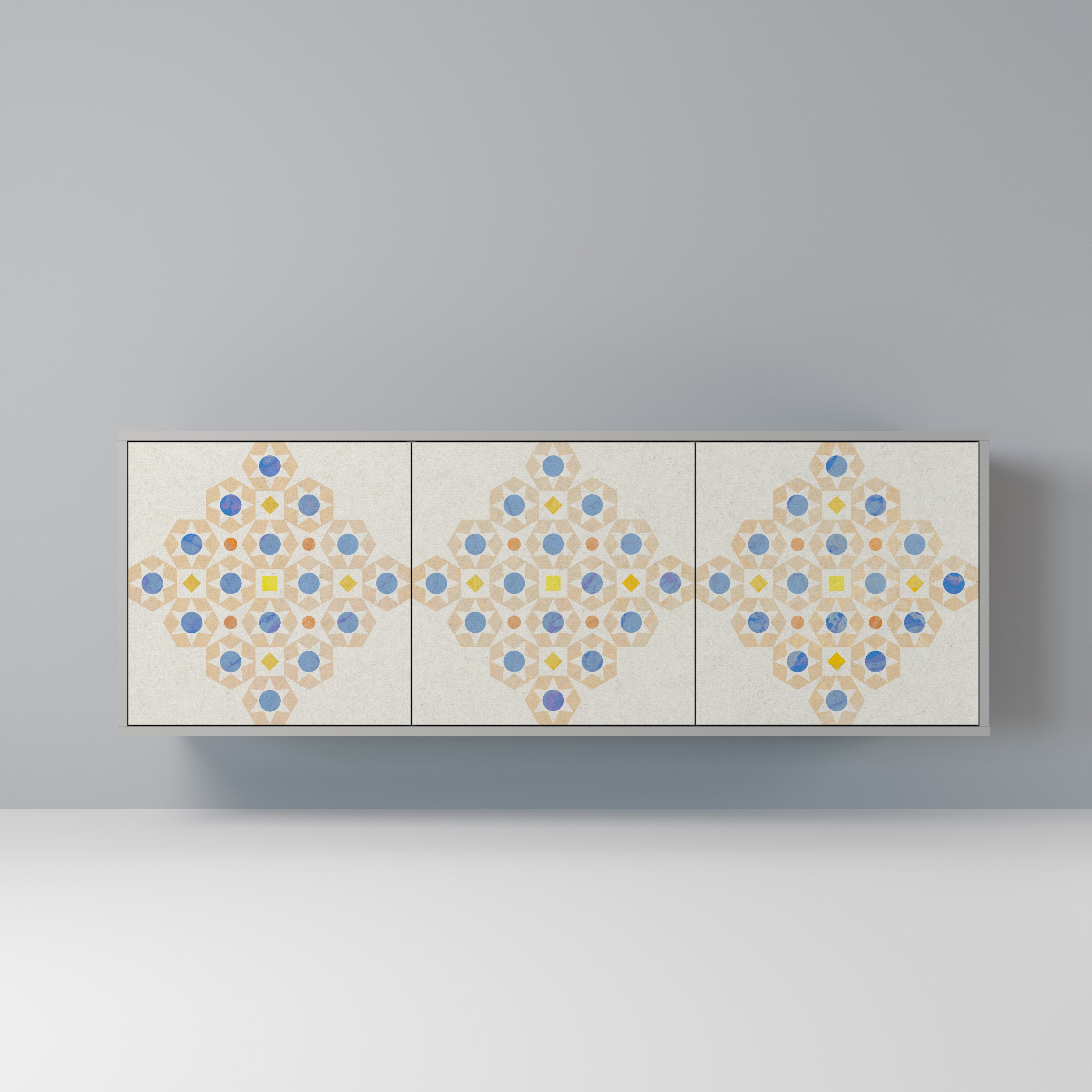 PATTERNED PRISM Komoda 3-drzwiowa korpus Szary
