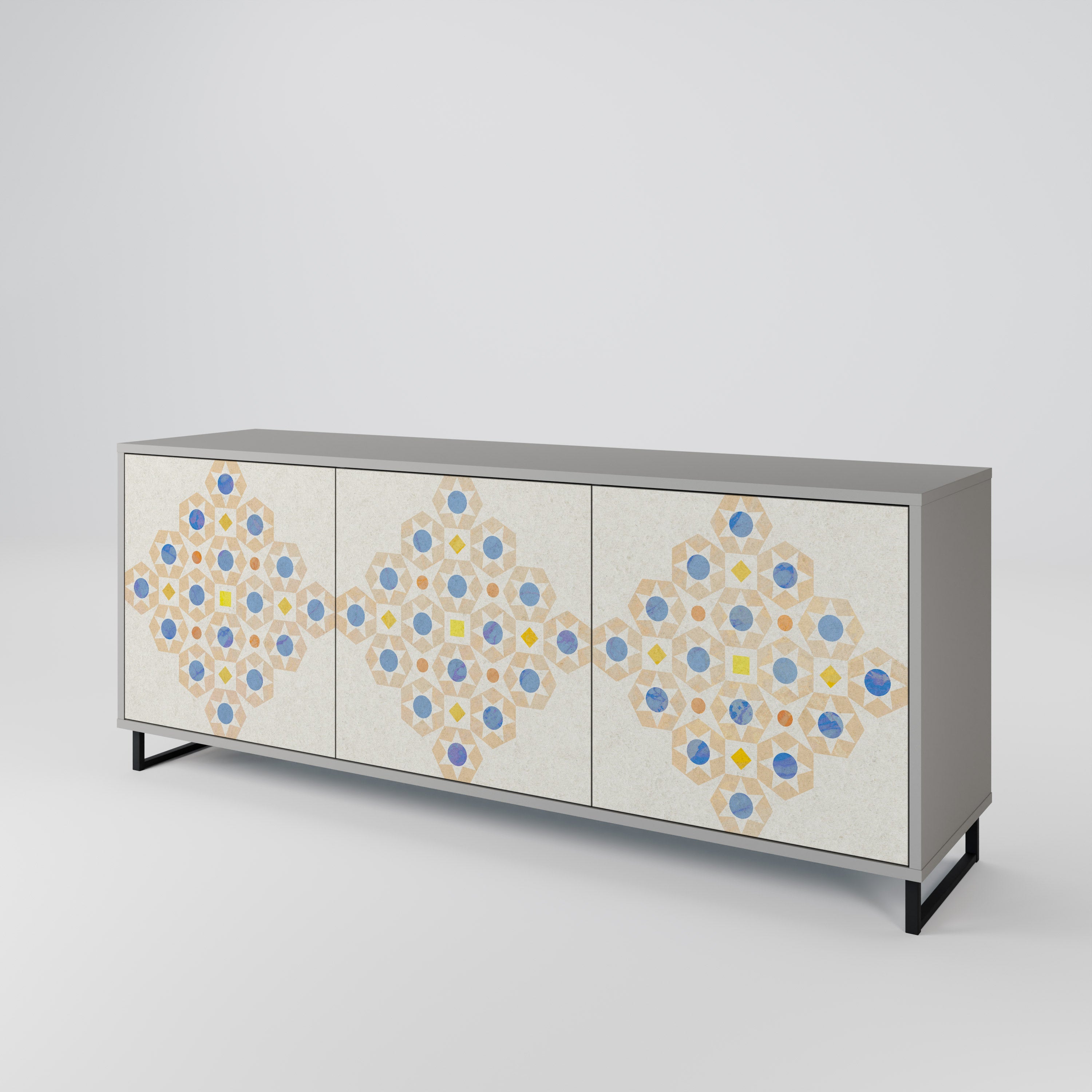 PATTERNED PRISM Komoda 3-drzwiowa korpus Szary
