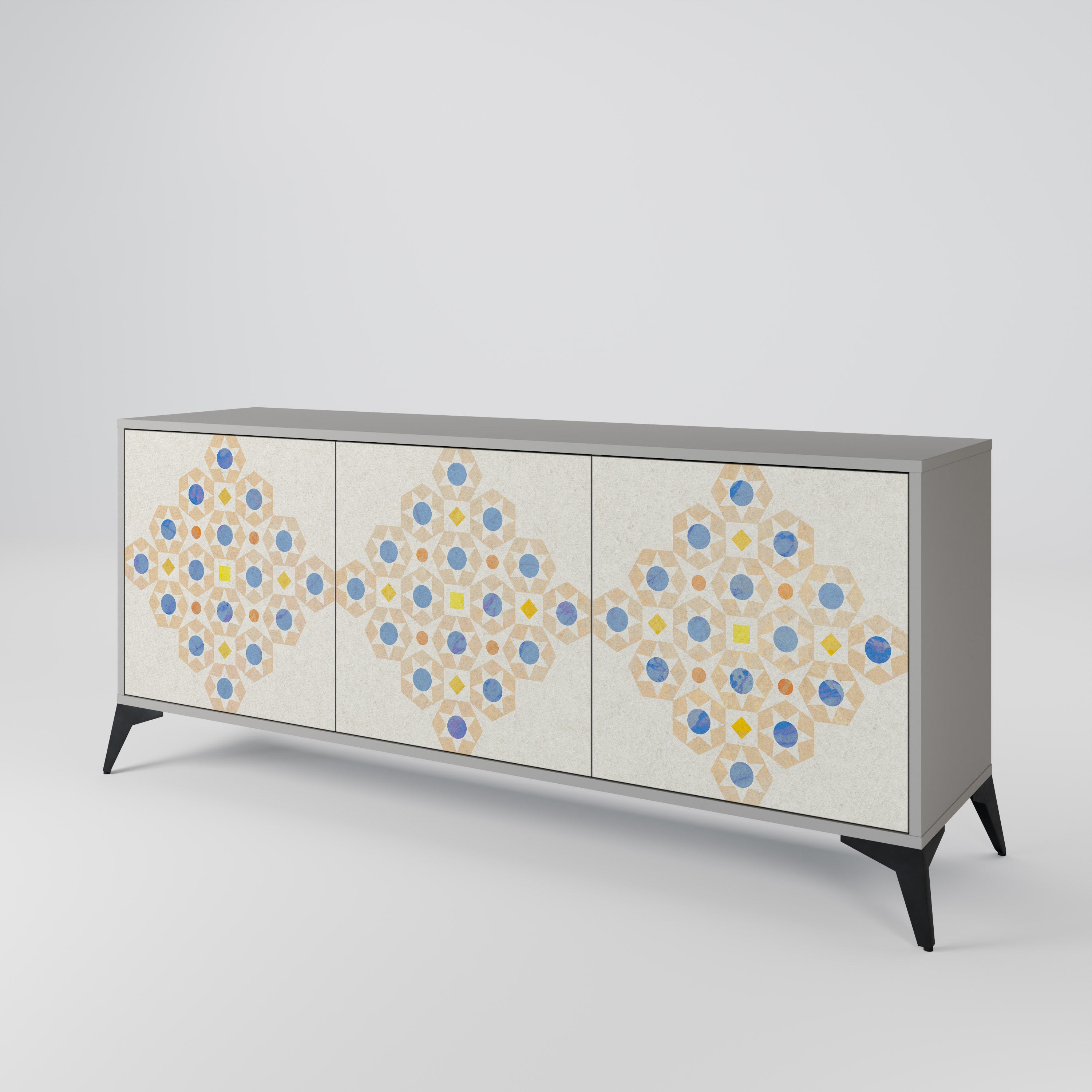 PATTERNED PRISM Komoda 3-drzwiowa korpus Szary