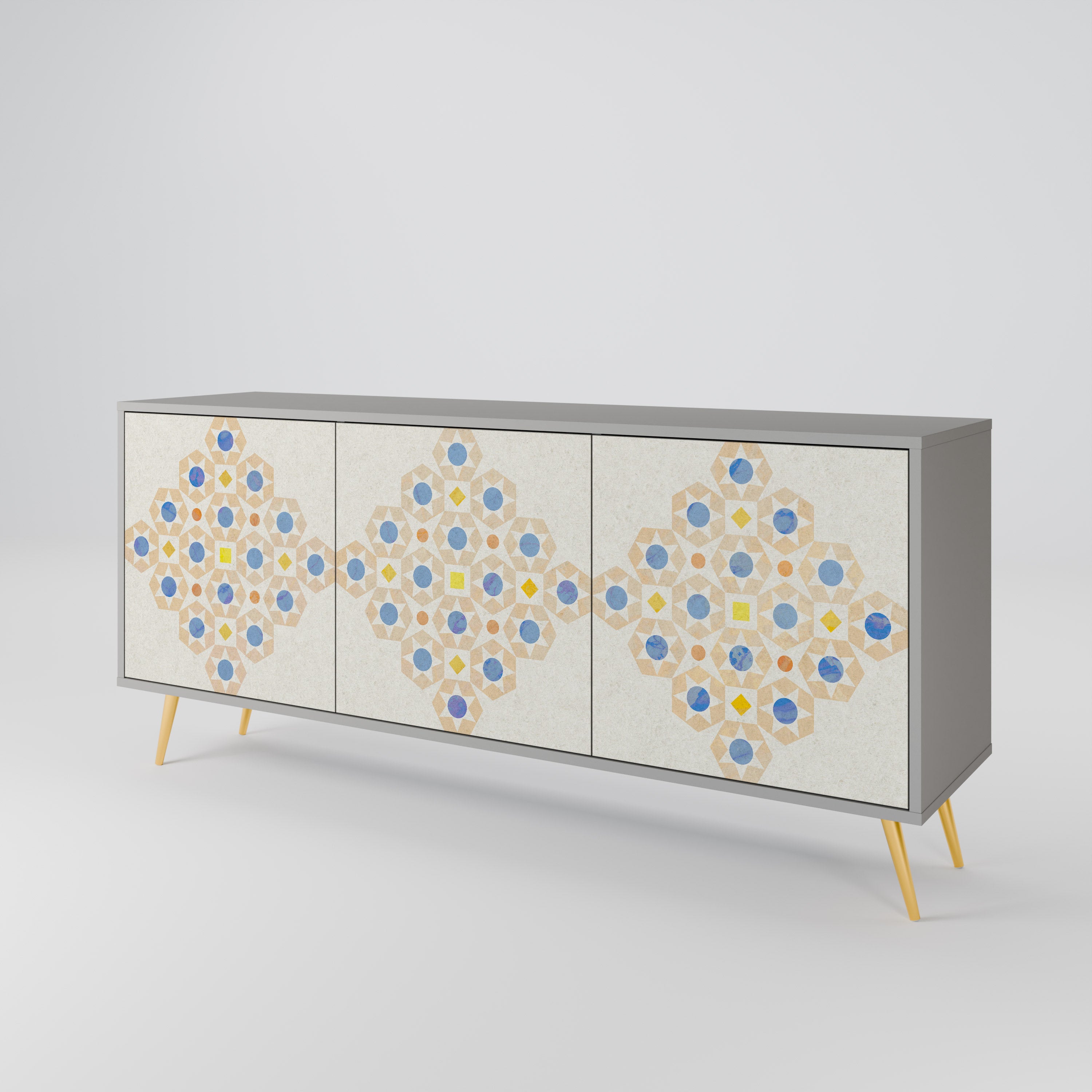 PATTERNED PRISM Komoda 3-drzwiowa korpus Szary