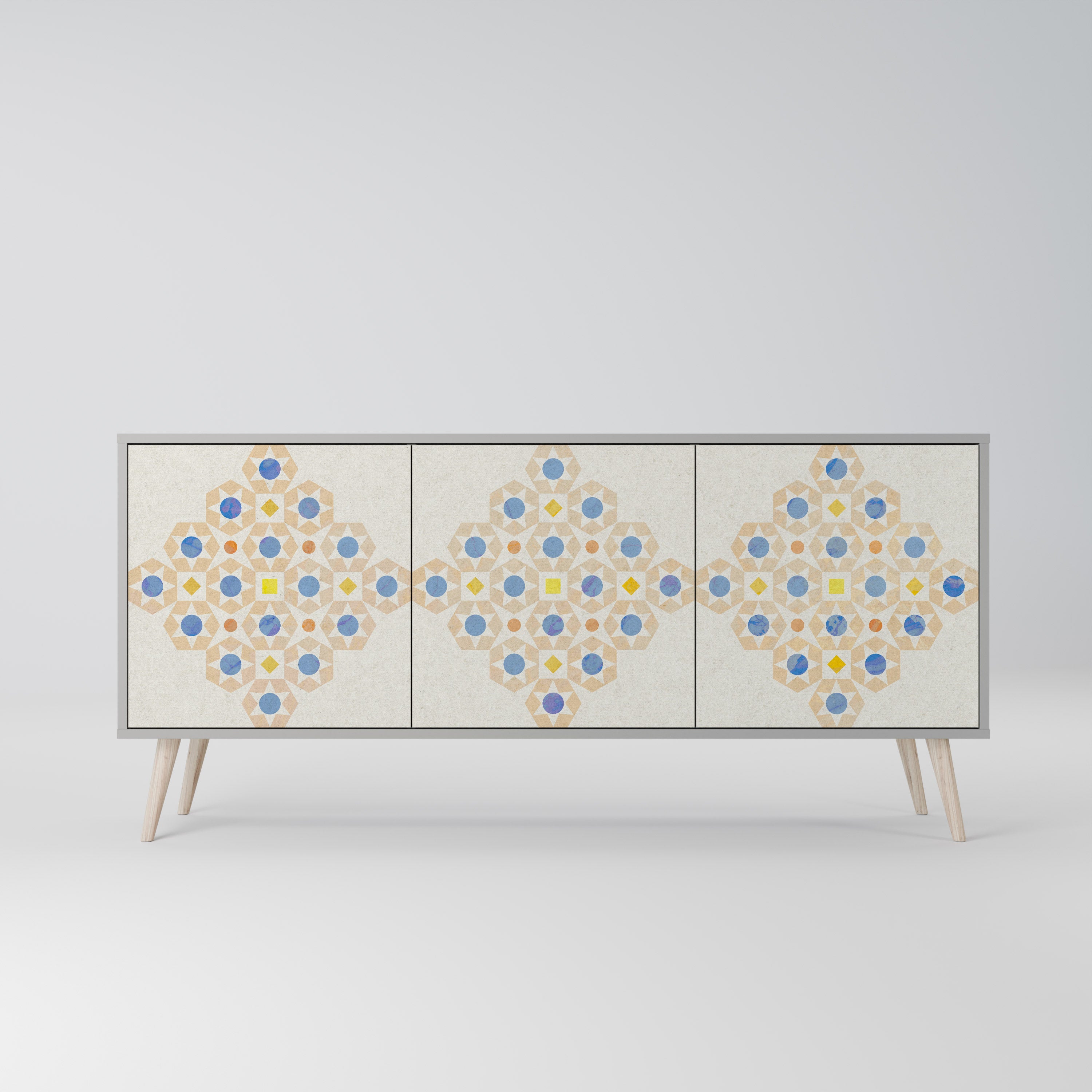 PATTERNED PRISM Komoda 3-drzwiowa korpus Szary