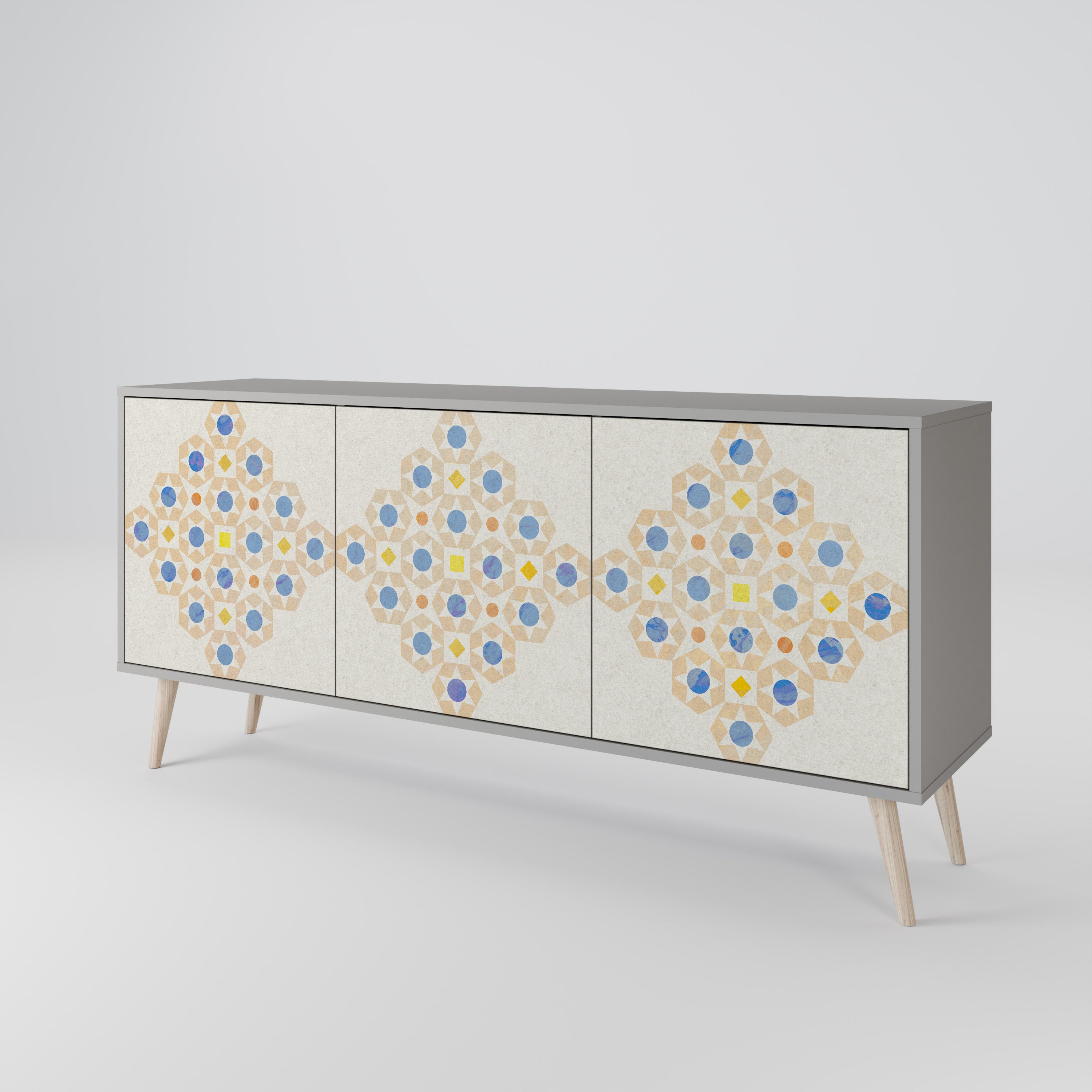PATTERNED PRISM Komoda 3-drzwiowa korpus Szary