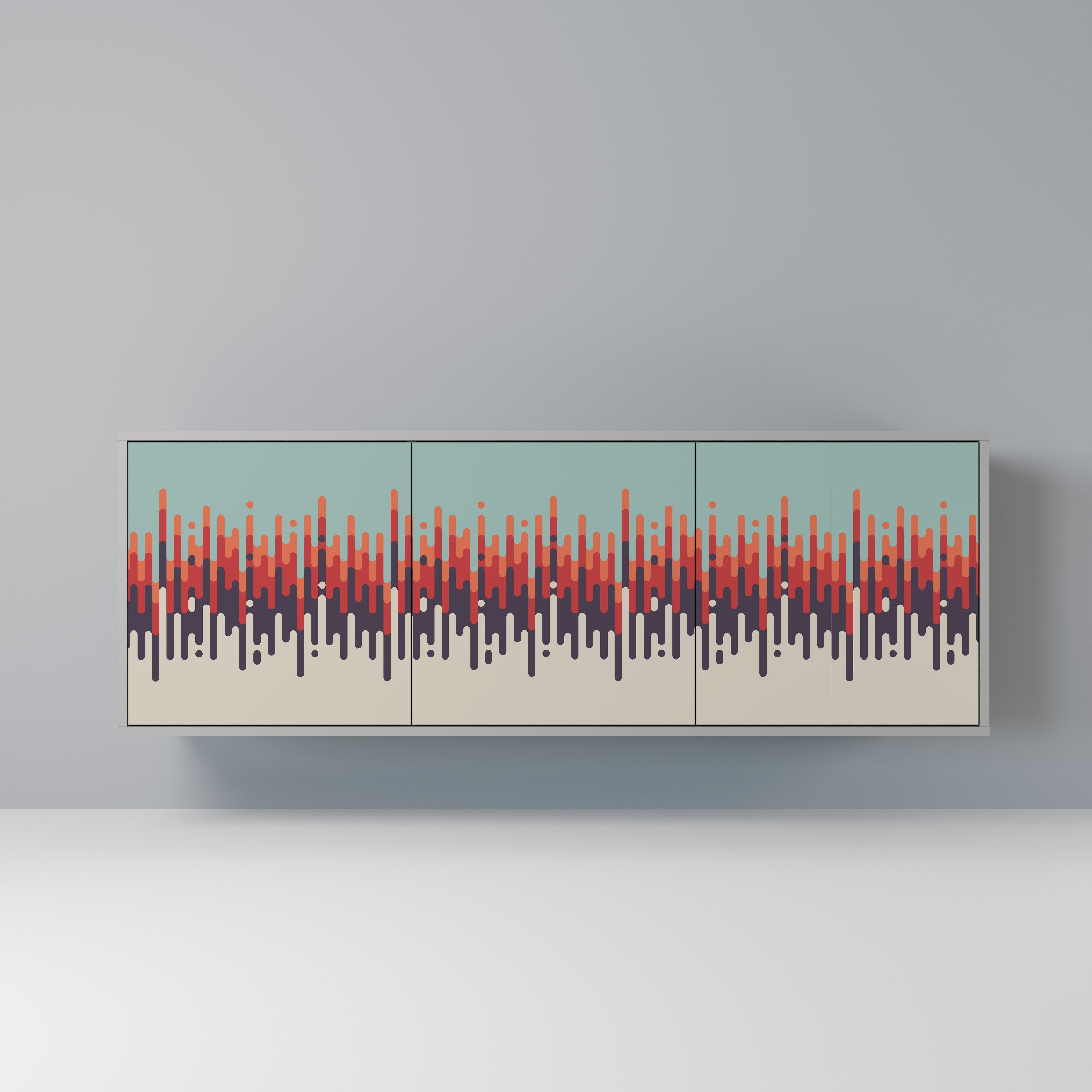 CHROMA CONTOURS Komoda 3-drzwiowa korpus Szary
