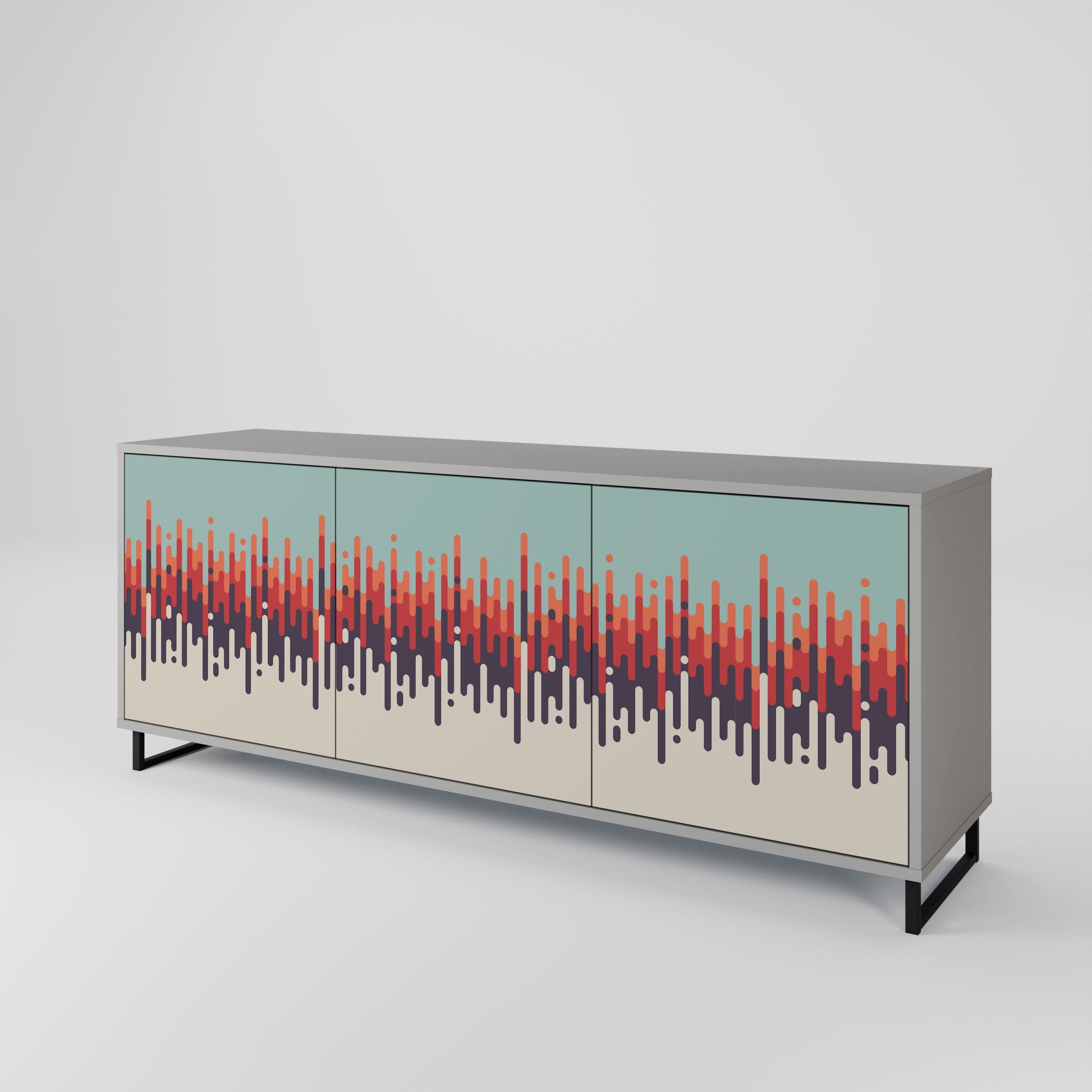 CHROMA CONTOURS Komoda 3-drzwiowa korpus Szary