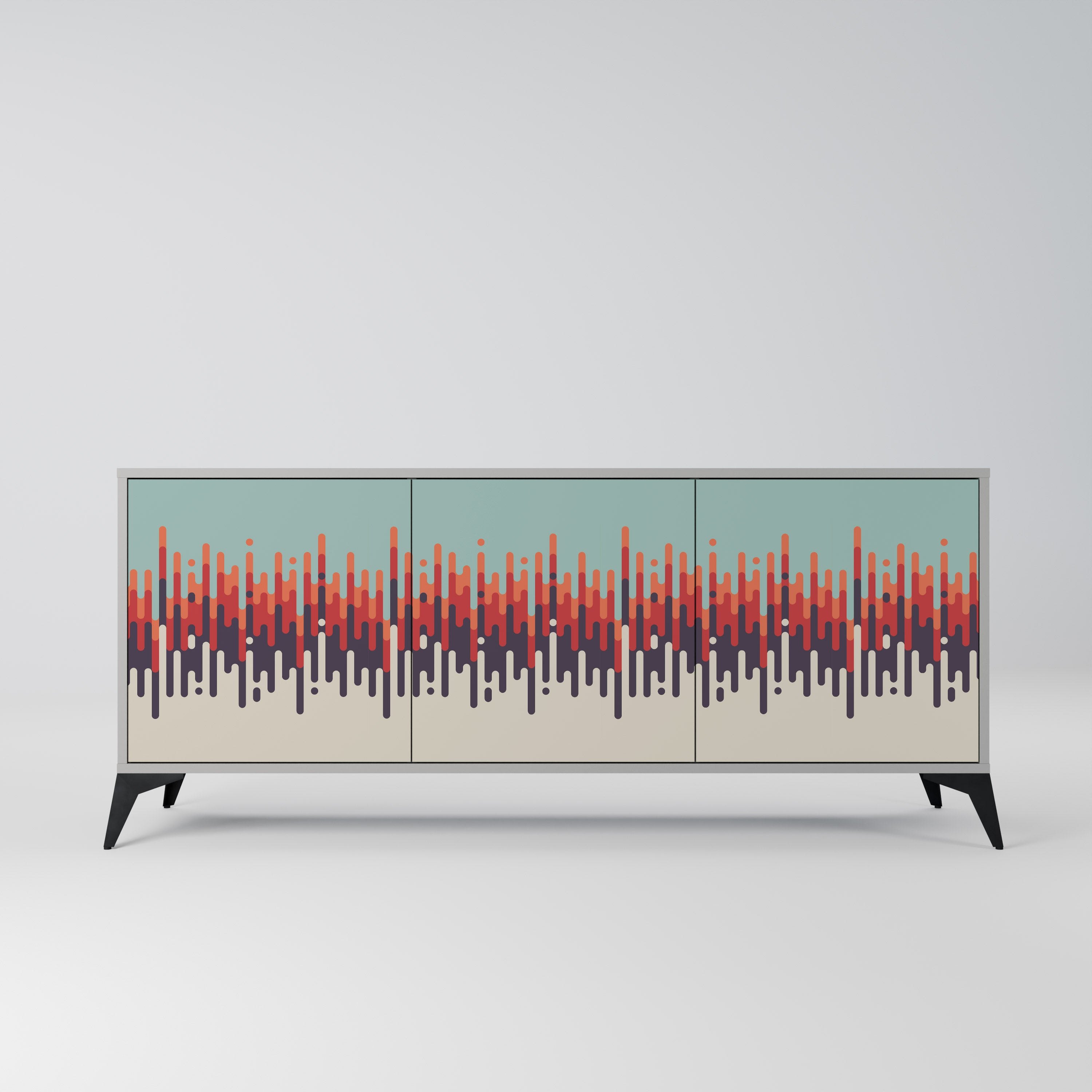 CHROMA CONTOURS Komoda 3-drzwiowa korpus Szary