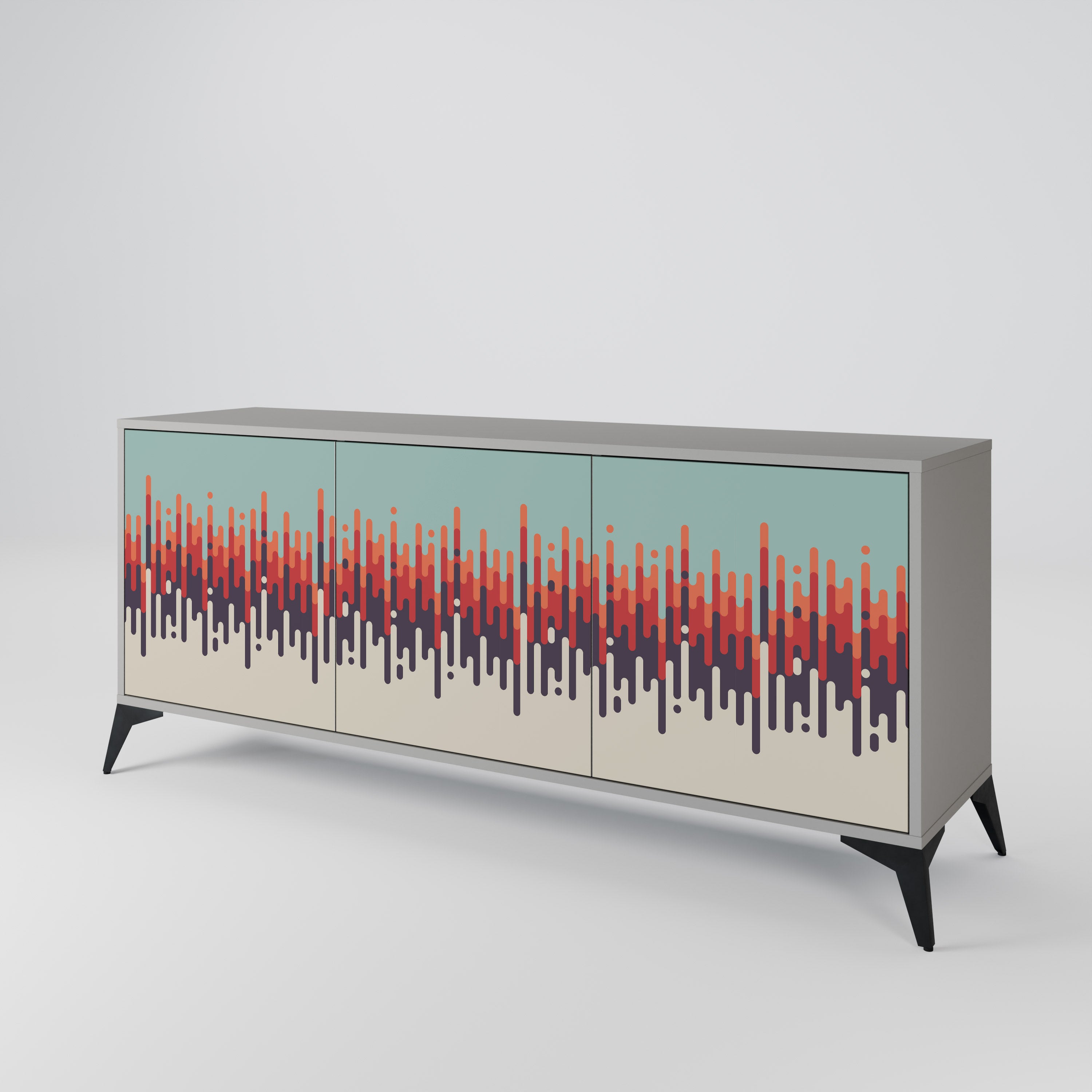 CHROMA CONTOURS Komoda 3-drzwiowa korpus Szary