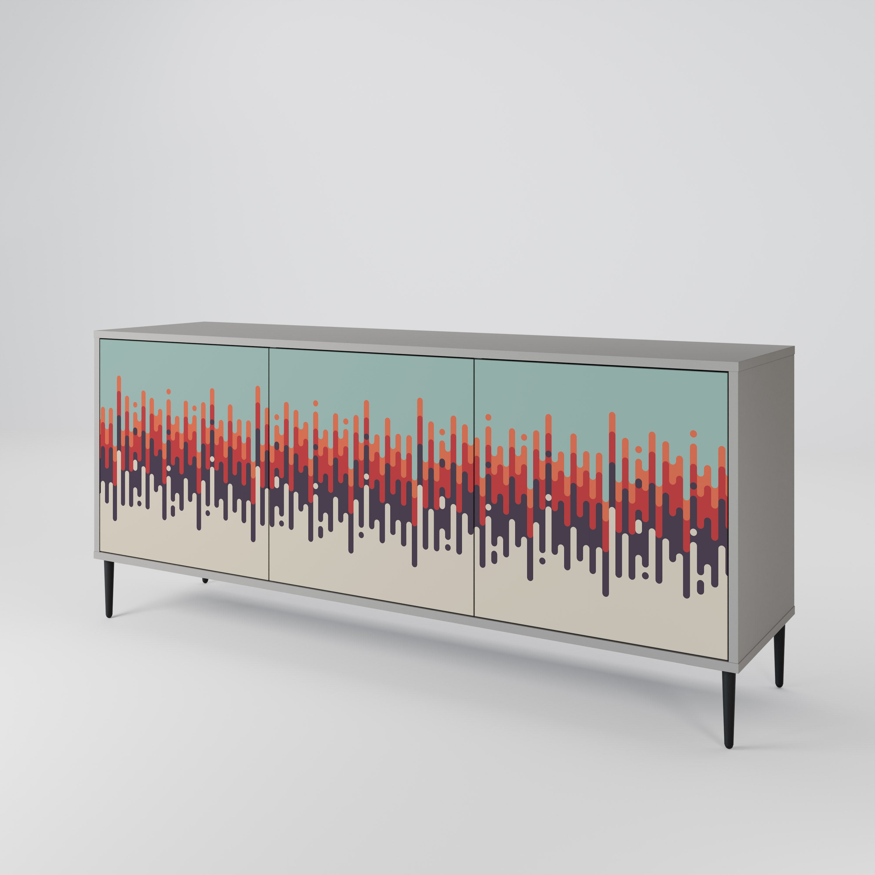 CHROMA CONTOURS Komoda 3-drzwiowa korpus Szary